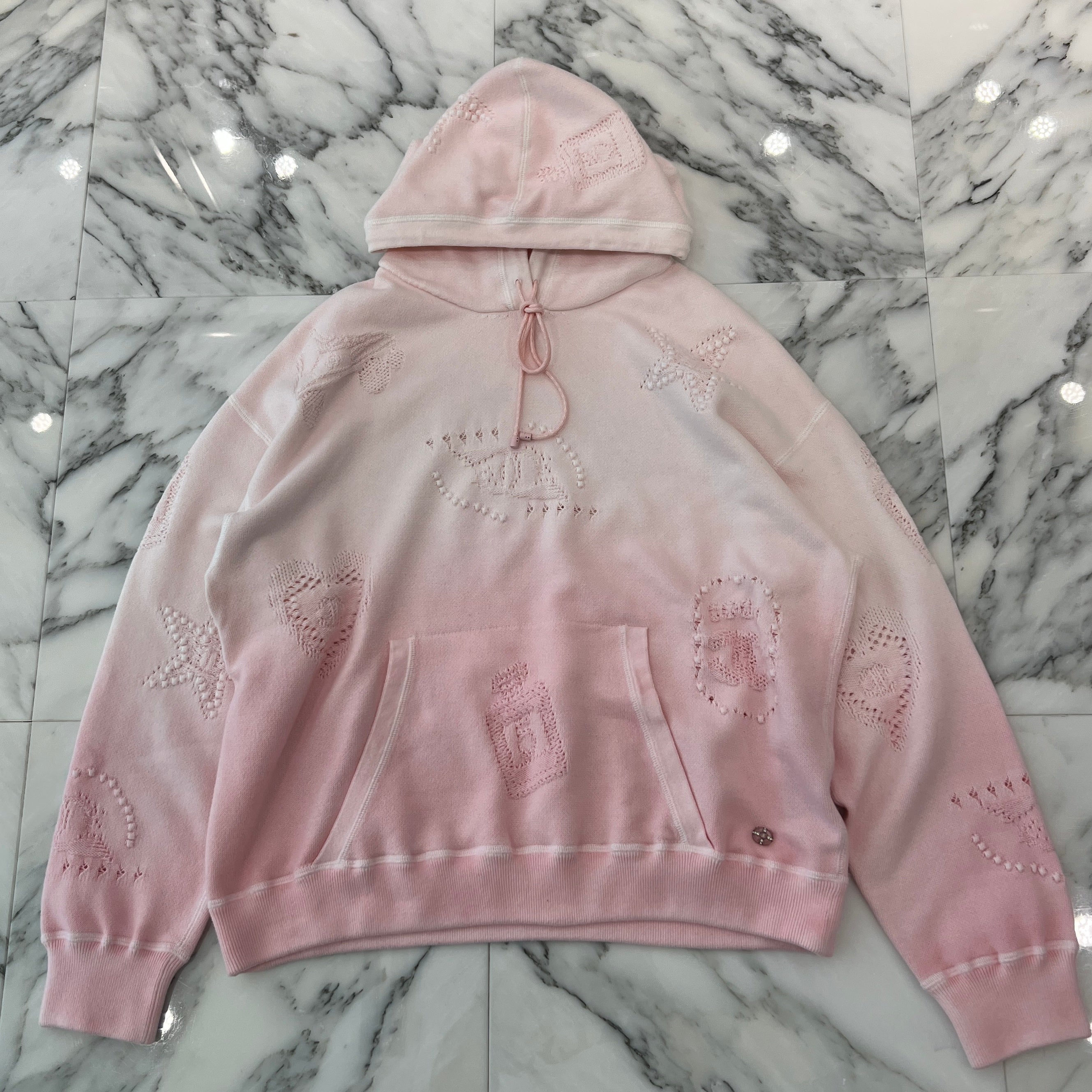 CHANEL Coco Mark Embroidery Gradient Cotton Pullover Hoodie P76494K10994 Size L シャネル ココマーク刺繍 グラデーション コットンプルオーバーフーディ プルオーバーパーカー サイズL