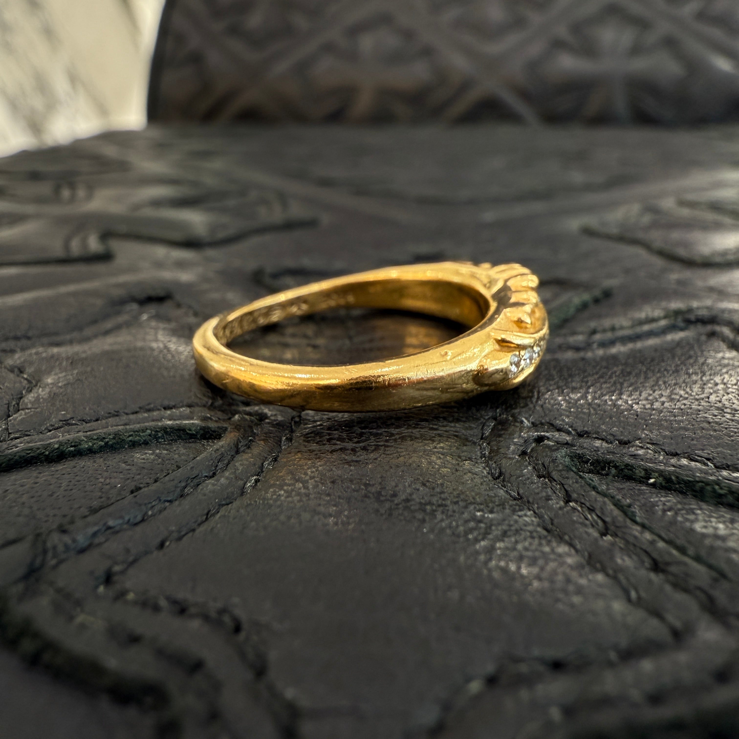 CHROME HEARTS 22K Baby Classic Floral Cross Ring Pave Diamond 17.5号 クロムハーツ 22K ベイビークラシック フローラルクロス リング パヴェダイヤモンド サイズ17.5号