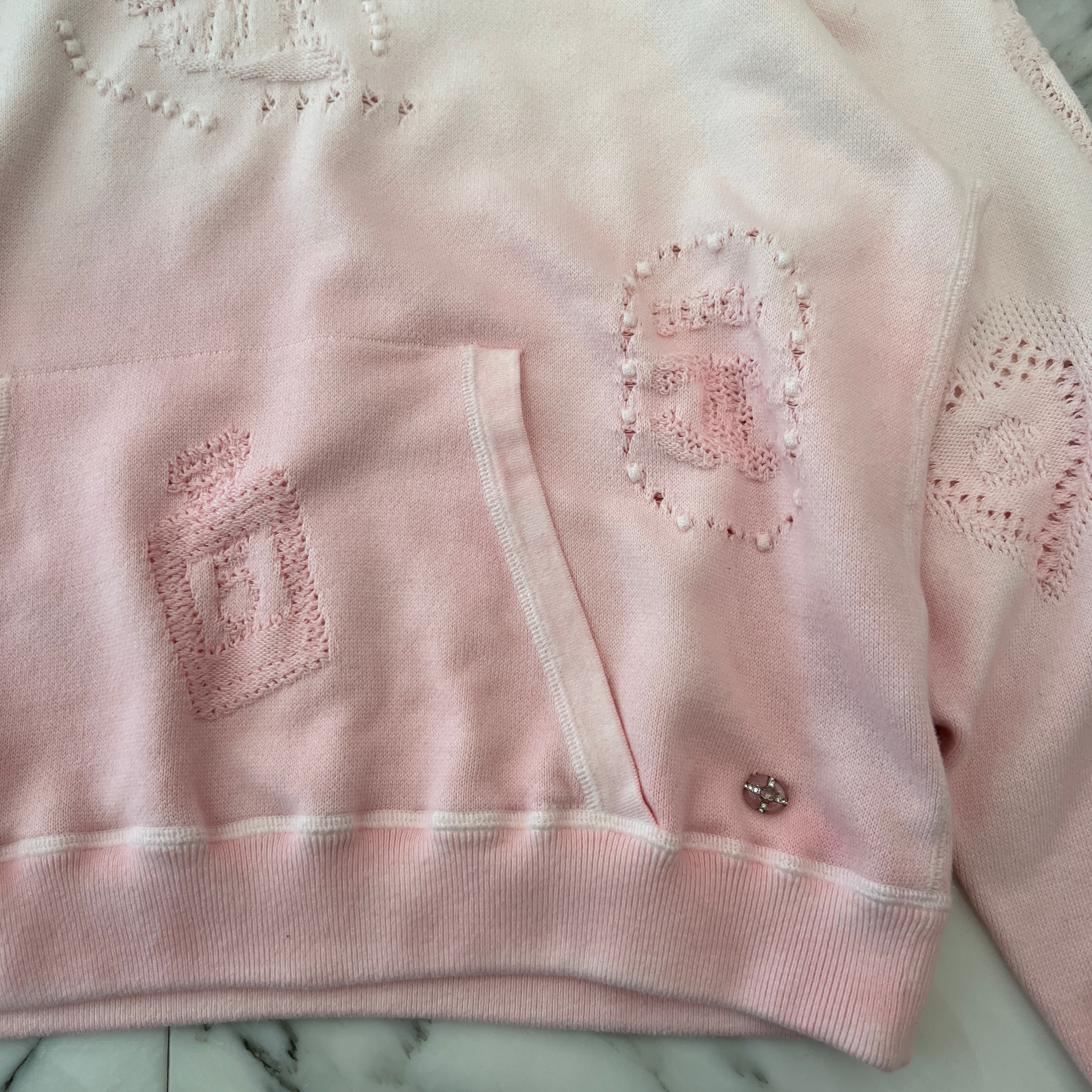 CHANEL Coco Mark Embroidery Gradient Cotton Pullover Hoodie P76494K10994 Size L シャネル ココマーク刺繍 グラデーション コットンプルオーバーフーディ プルオーバーパーカー サイズL