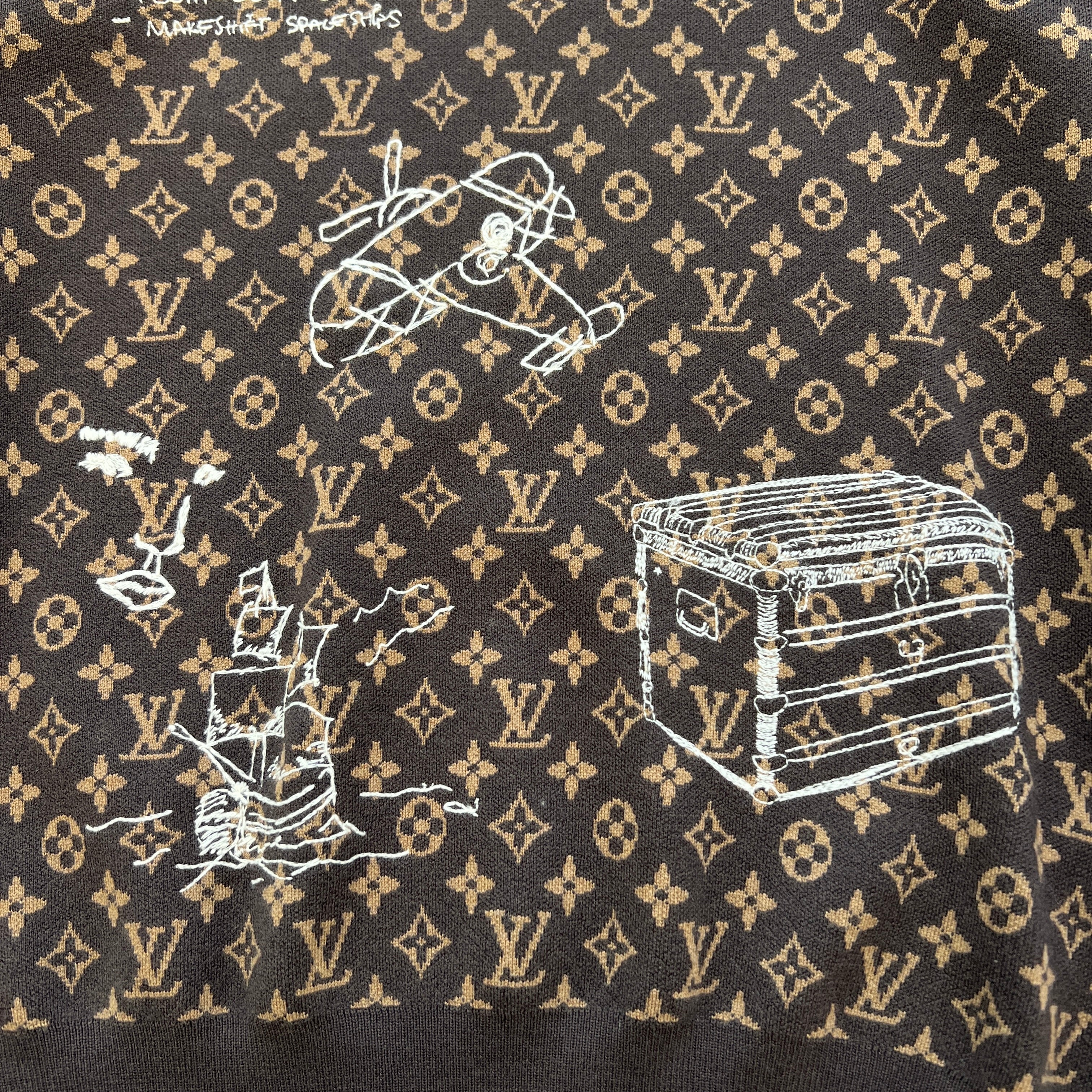LOUIS VUITTON 2023AW Monogram Crew Neck Knit Sweater Size XL ルイヴィトン モノグラム総柄 クルーネック ニットセーター サイズXL