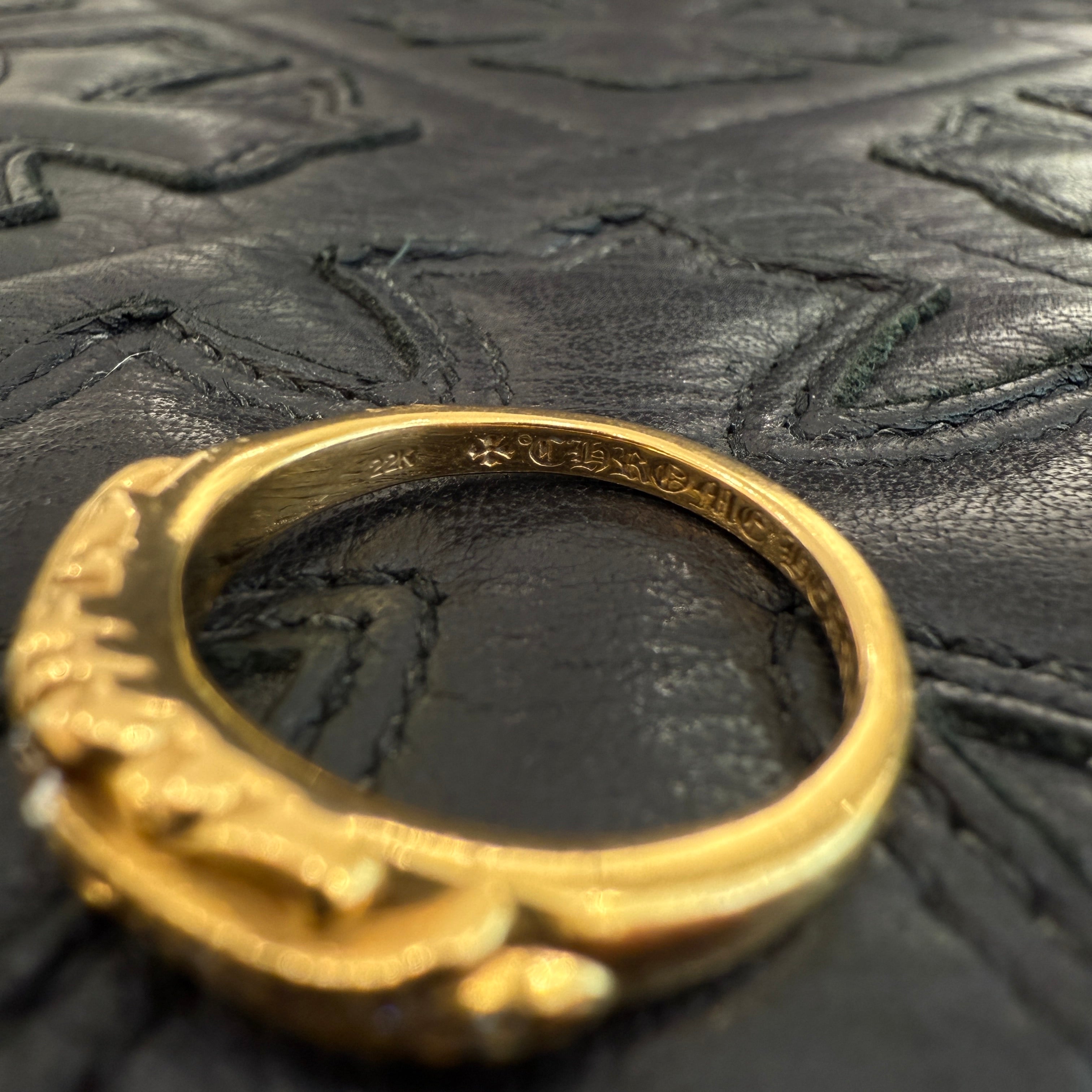 CHROME HEARTS 22K Baby Classic Floral Cross Ring Pave Diamond 17.5号 クロムハーツ 22K ベイビークラシック フローラルクロス リング パヴェダイヤモンド サイズ17.5号