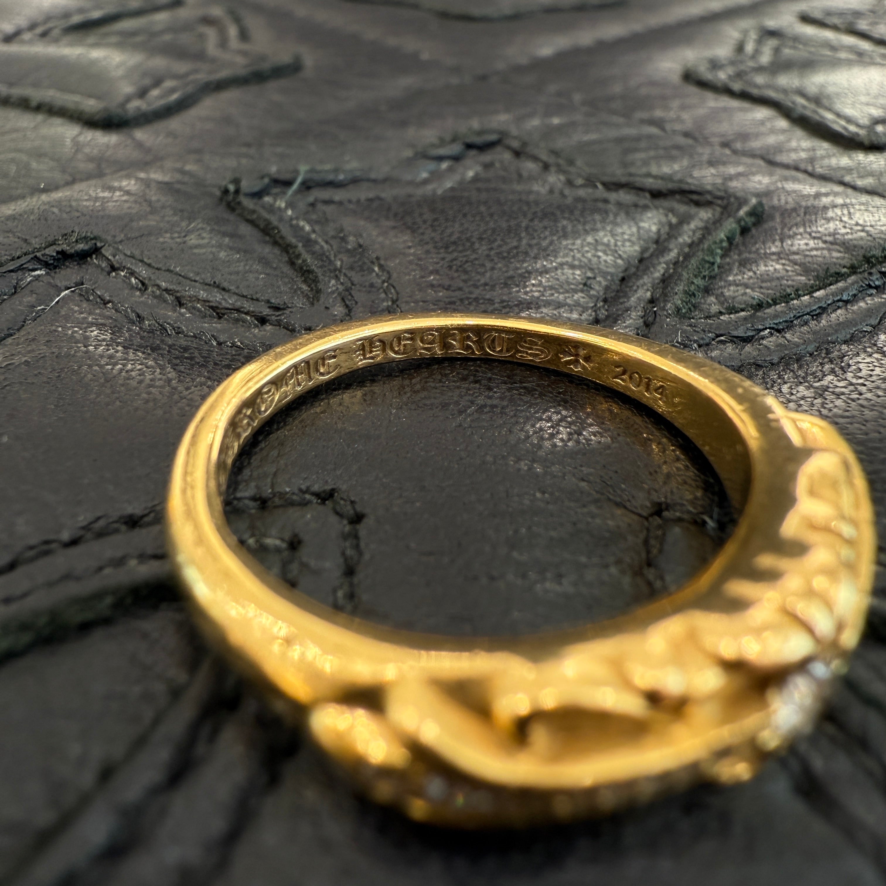 CHROME HEARTS 22K Baby Classic Floral Cross Ring Pave Diamond 17.5号 クロムハーツ 22K ベイビークラシック フローラルクロス リング パヴェダイヤモンド サイズ17.5号