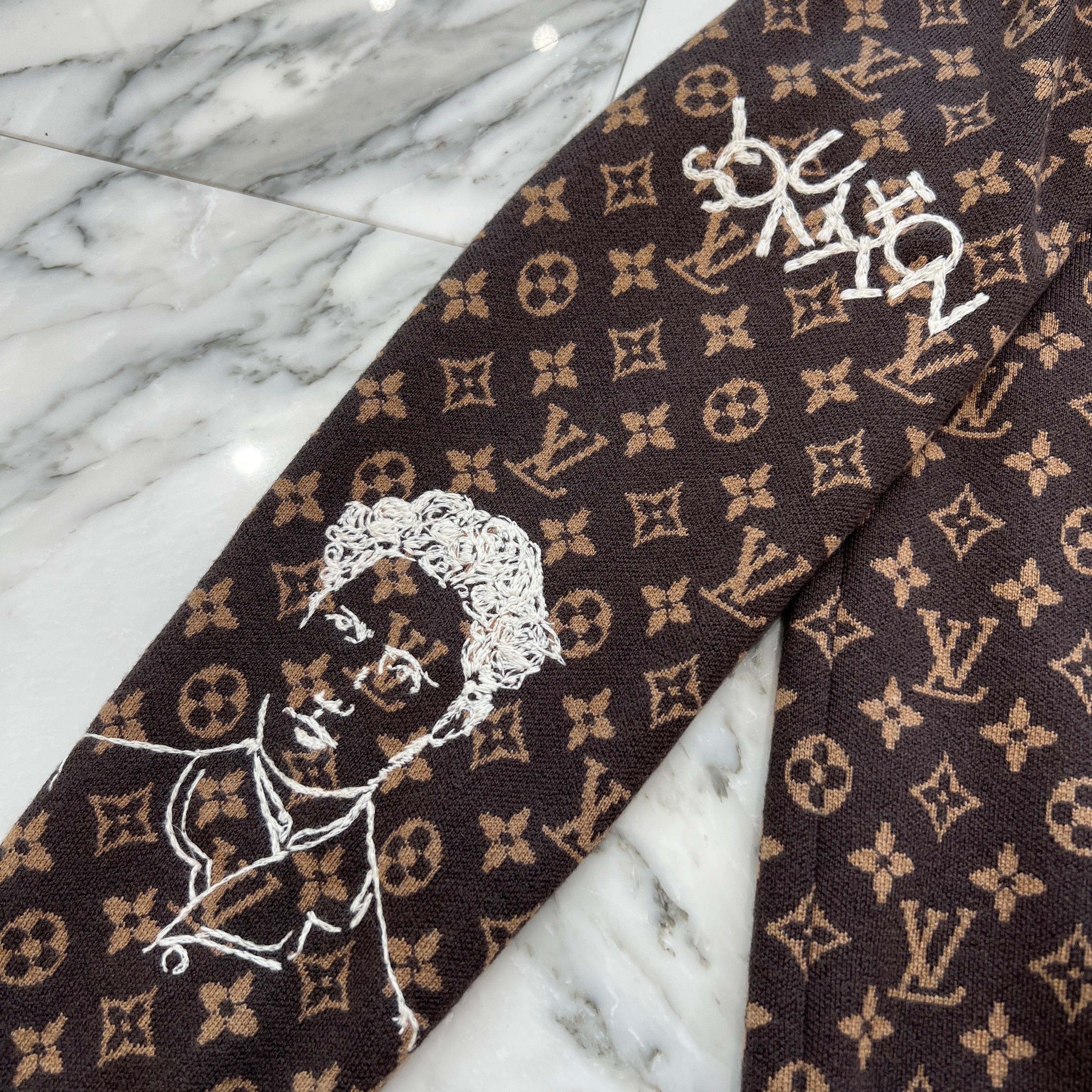 LOUIS VUITTON 2023AW Monogram Crew Neck Knit Sweater Size XL ルイヴィトン モノグラム総柄 クルーネック ニットセーター サイズXL