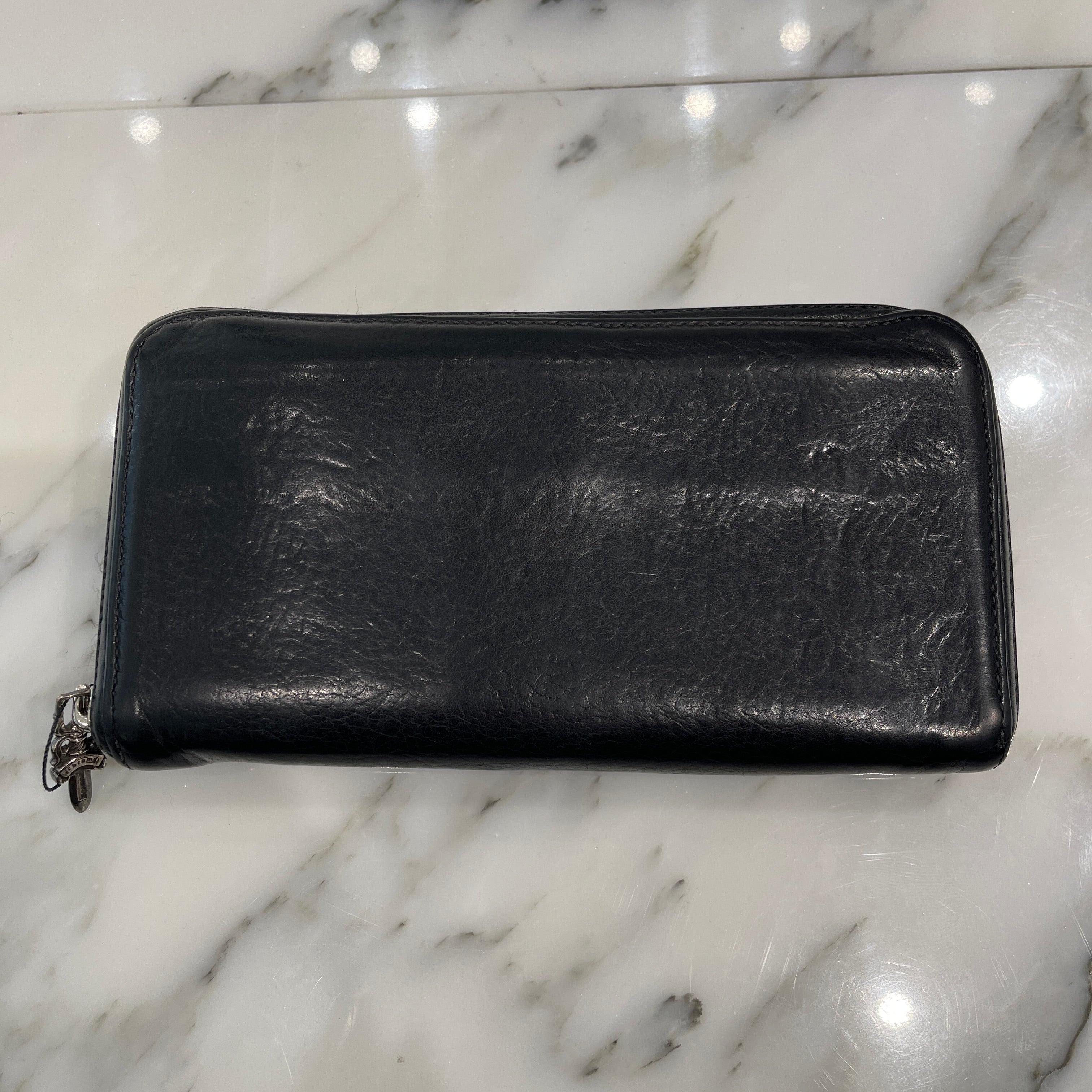 CHROME HEARTS 3 Cemetery Leather Cross Patch F Zip Wallet クロムハ―ツ 3 セメタリー レザークロスパッチ Fジップ ウォレット