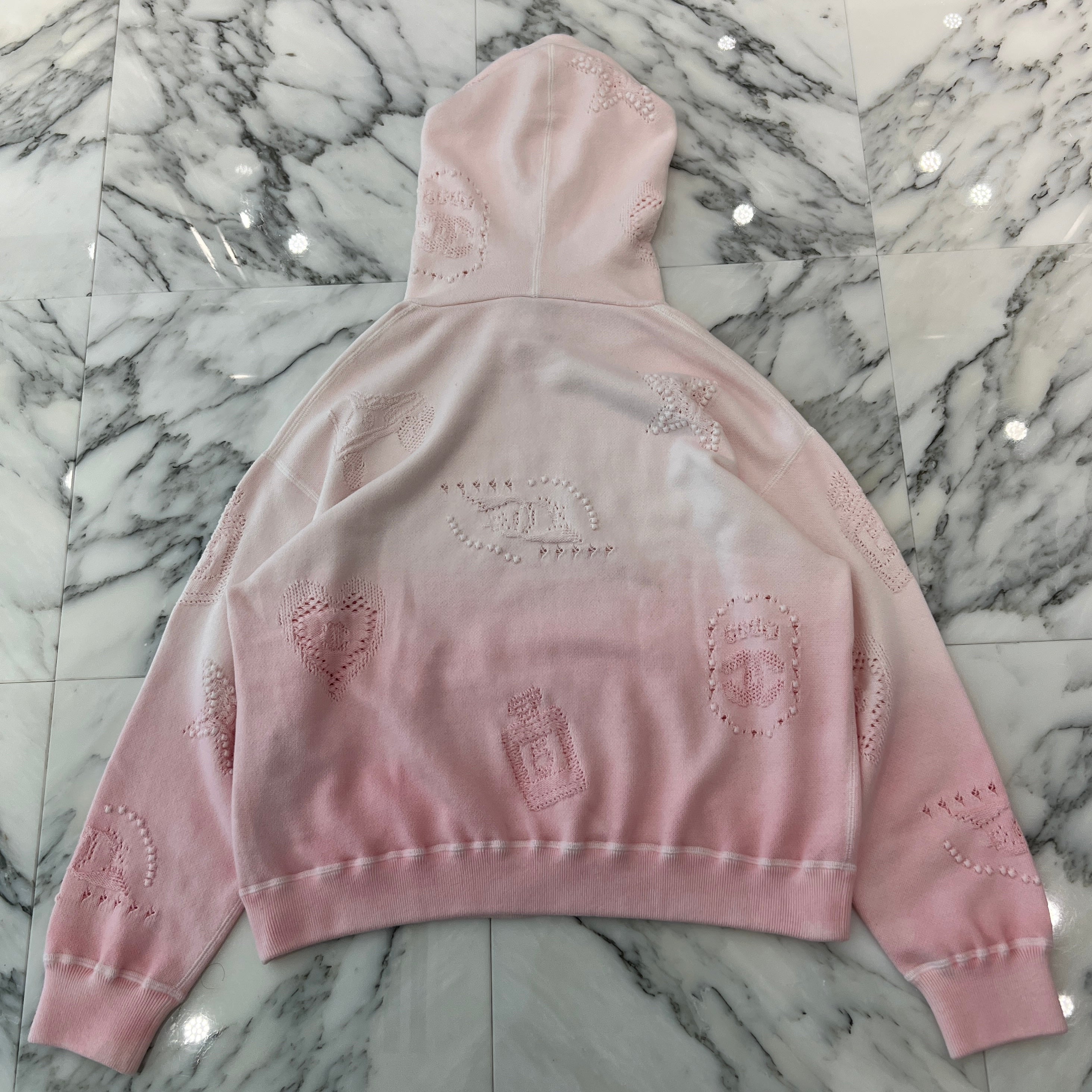 CHANEL Coco Mark Embroidery Gradient Cotton Pullover Hoodie P76494K10994 Size L シャネル ココマーク刺繍 グラデーション コットンプルオーバーフーディ プルオーバーパーカー サイズL