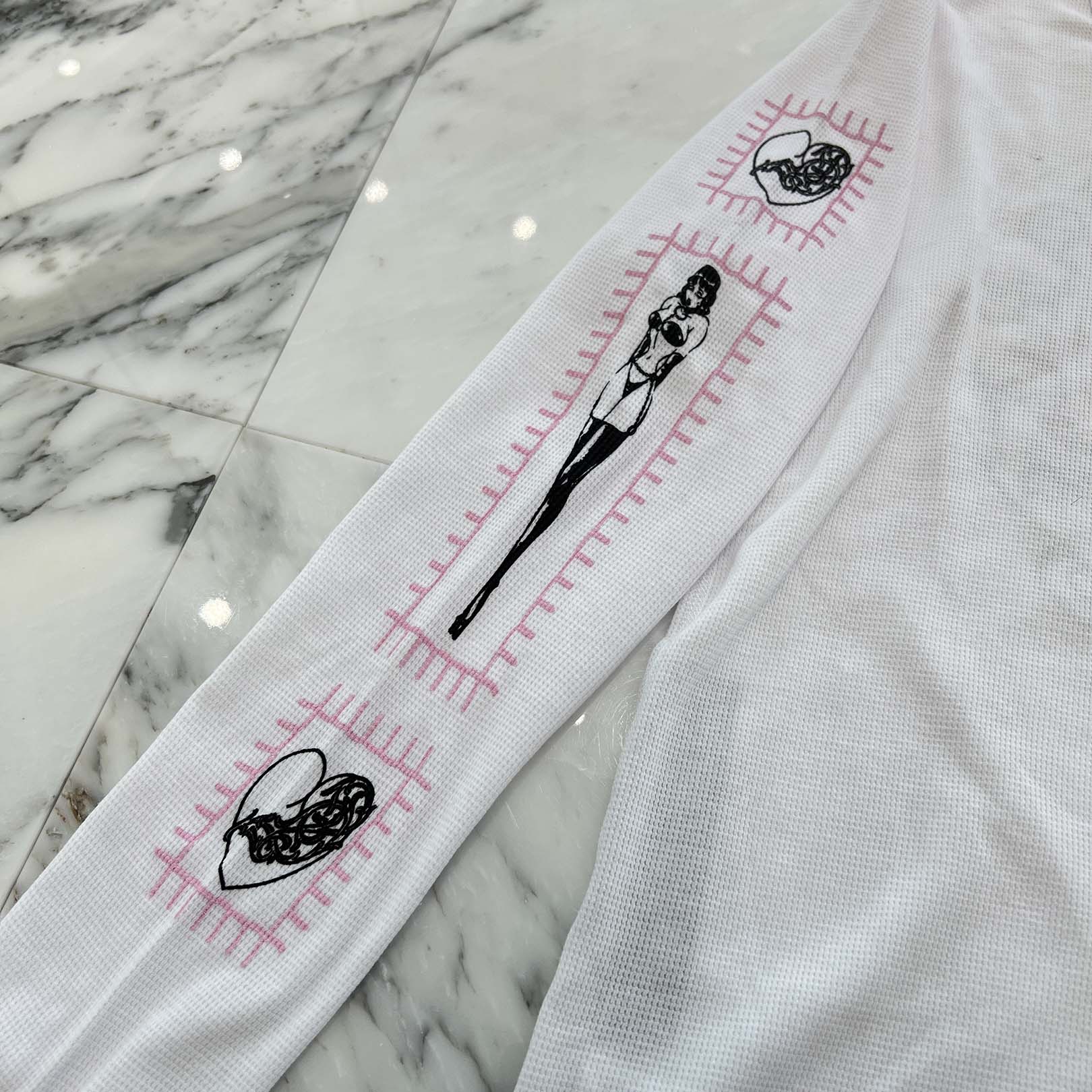 CHROME HEARTS × DEADLLY DOLL Horseshoe Thermel Long Sleeve Tee  Size L クロムハーツ × デッドリードール ホースシュー サーマル ロングスリーブTシャツ サイズL