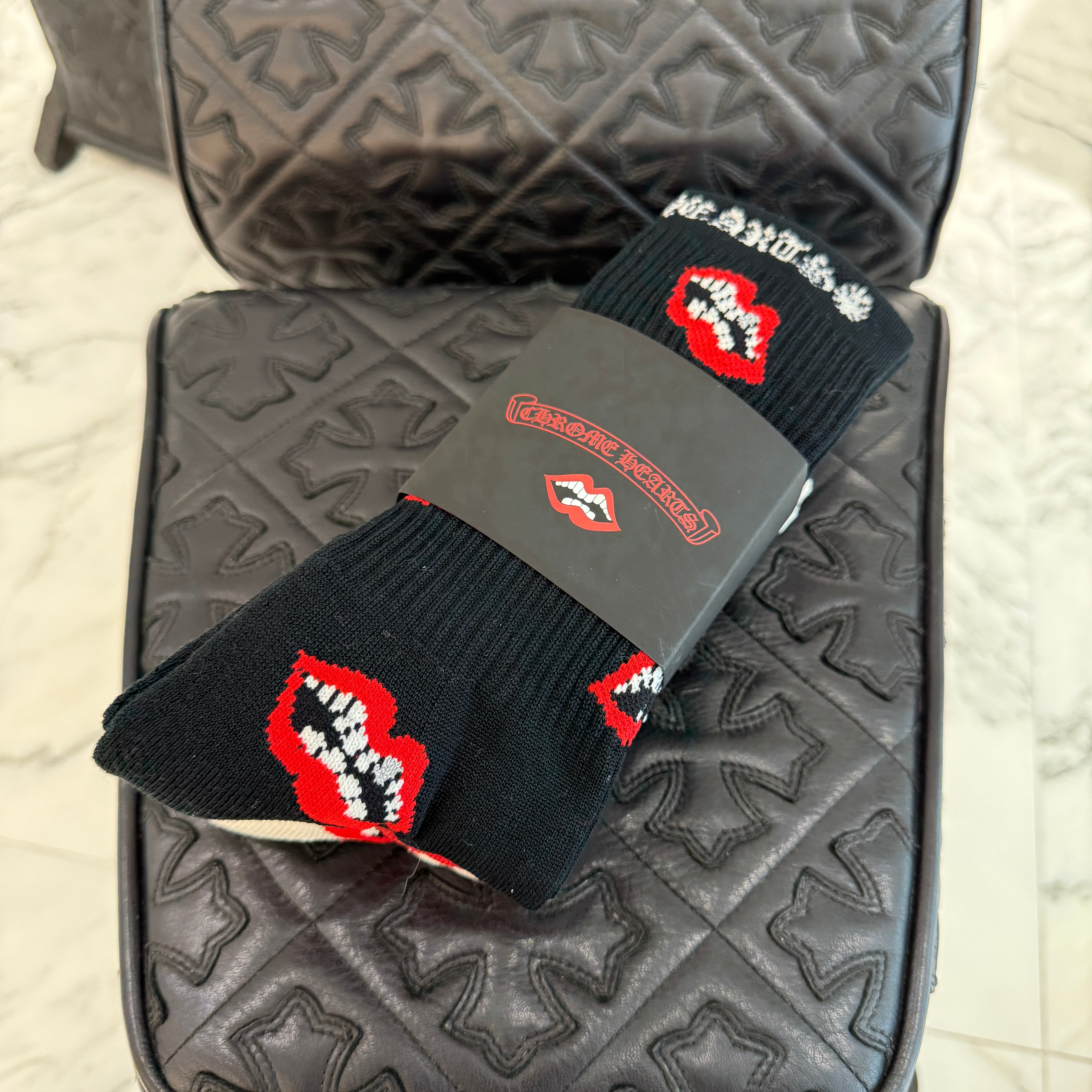 CHROME HEARTS × MATTY BOY Chomper Socks x3 Size S (JP22.5-24.5) クロムハーツ × マッティボーイ チョンパー ソックス 靴下 サイズS (JP22.5-24.5)