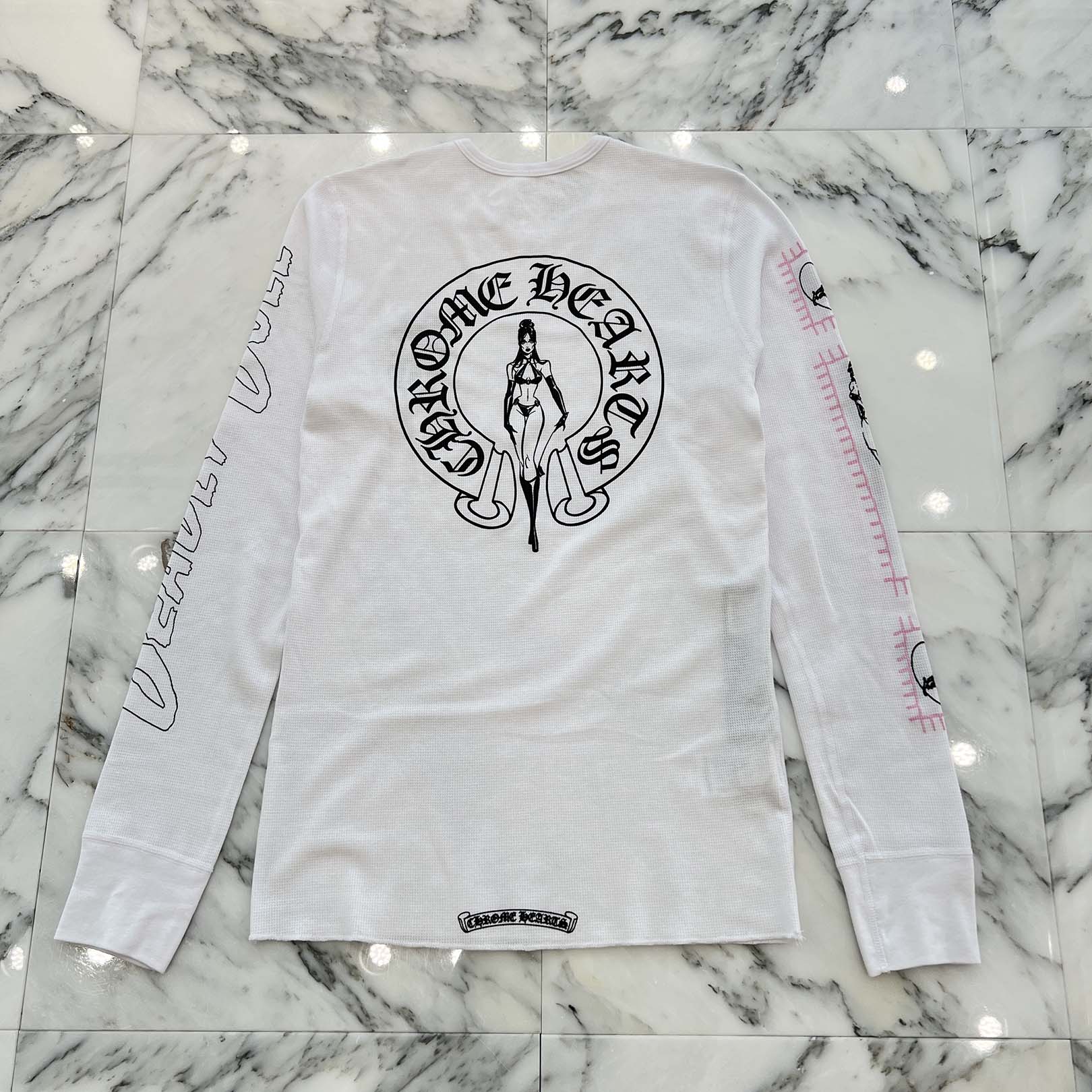 CHROME HEARTS × DEADLLY DOLL Horseshoe Thermel Long Sleeve Tee  Size L クロムハーツ × デッドリードール ホースシュー サーマル ロングスリーブTシャツ サイズL