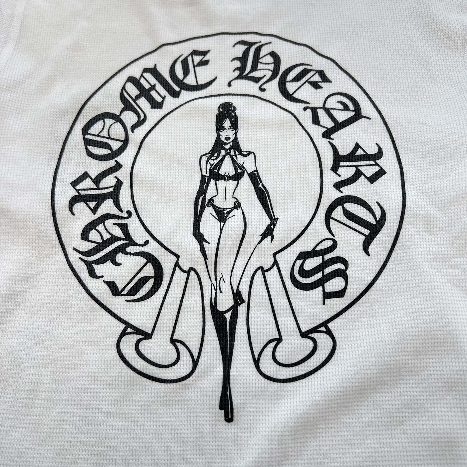 CHROME HEARTS × DEADLLY DOLL Horseshoe Thermel Long Sleeve Tee  Size L クロムハーツ × デッドリードール ホースシュー サーマル ロングスリーブTシャツ サイズL