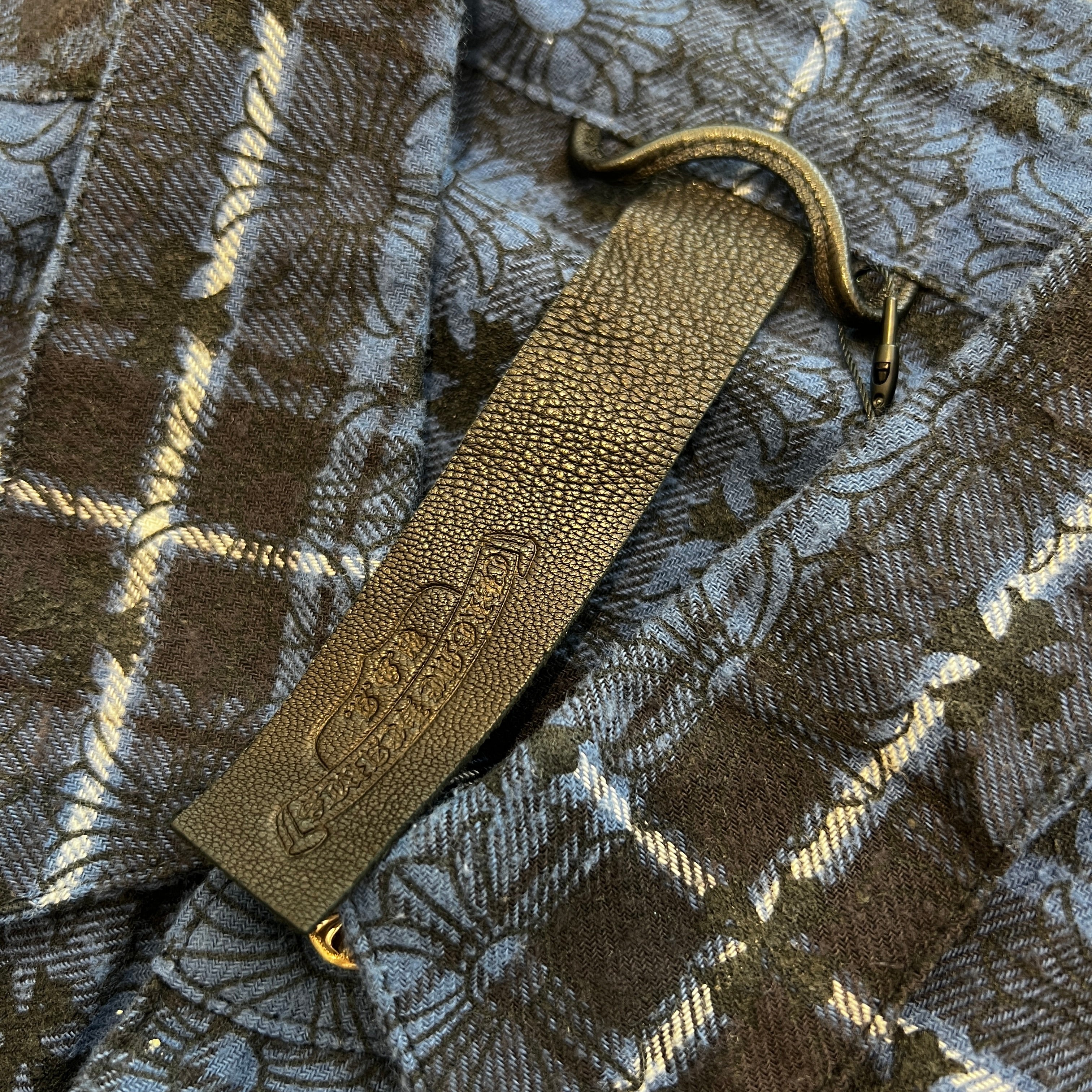 CHROME HEARTS Loose Ends Cross Leather Patch Check Shirt Size M クロムハーツ ルーズエンド クロスレザーパッチ チェック シャツ サイズM