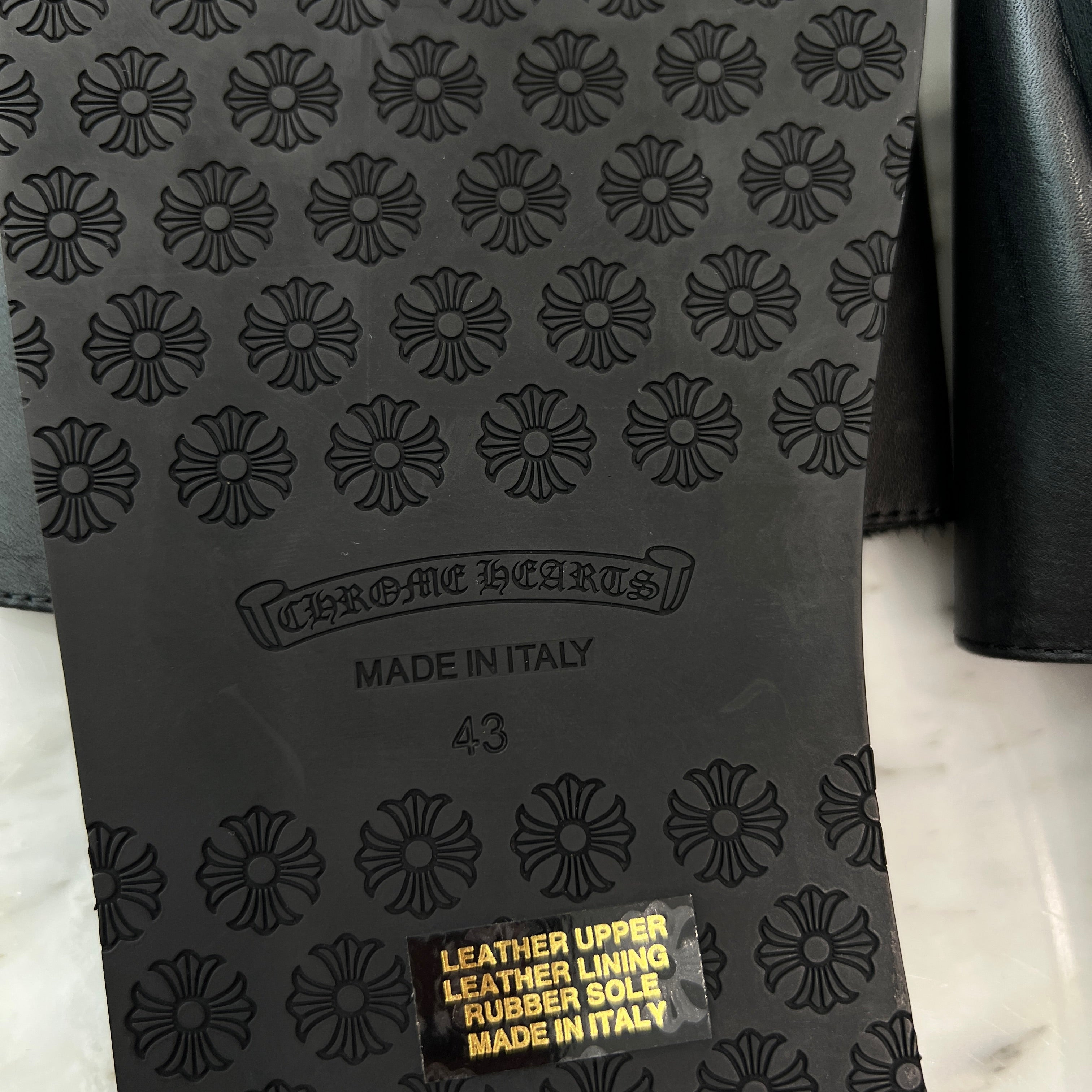 クロムハーツ　ブラック クロス模様 サンダル　43 クロムハーツ ブラック クロス模様 サンダル 43