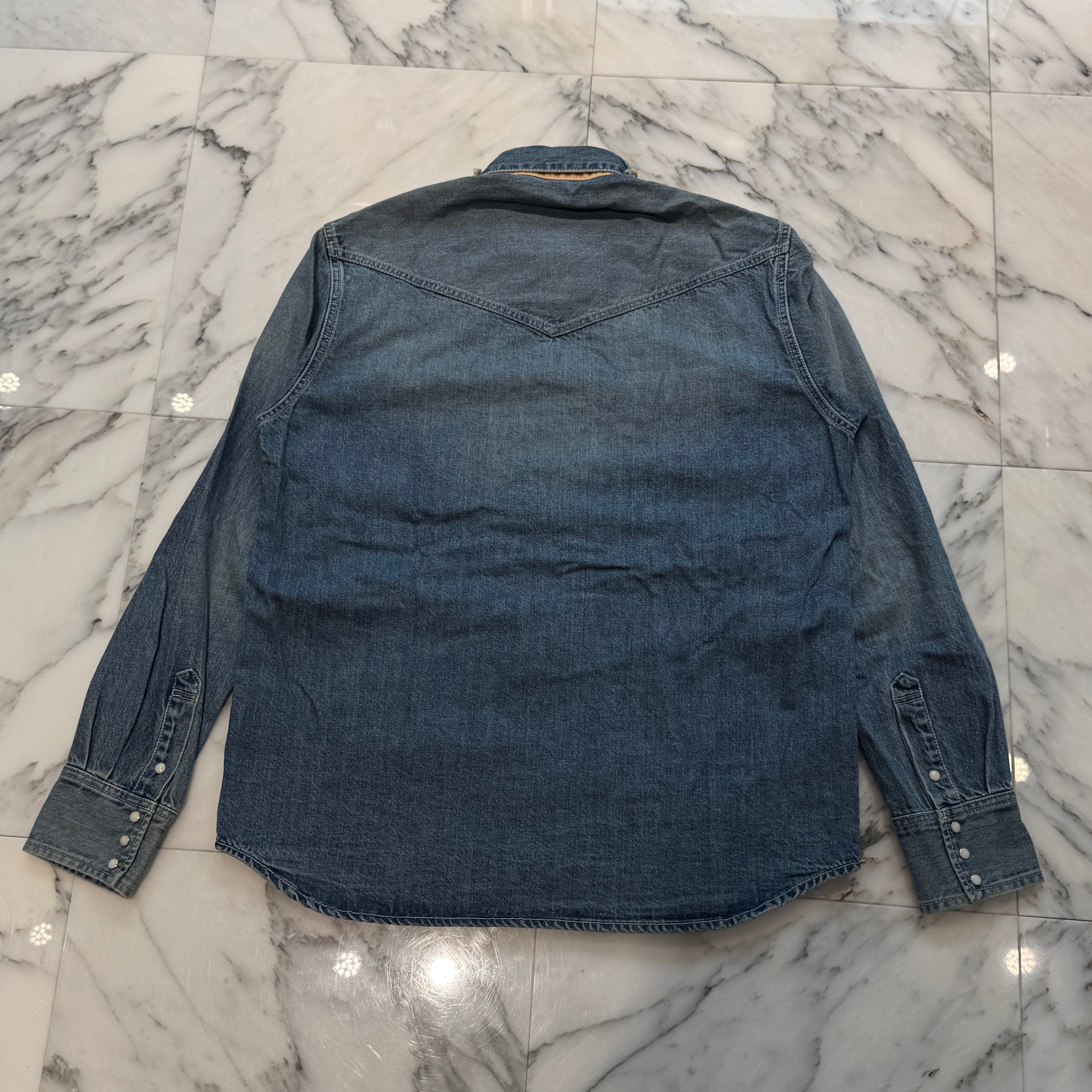 sacai 2017AW Denim Embellished Shirt 17-01405M Size 1 サカイ デニム装飾シャツ サイズ1