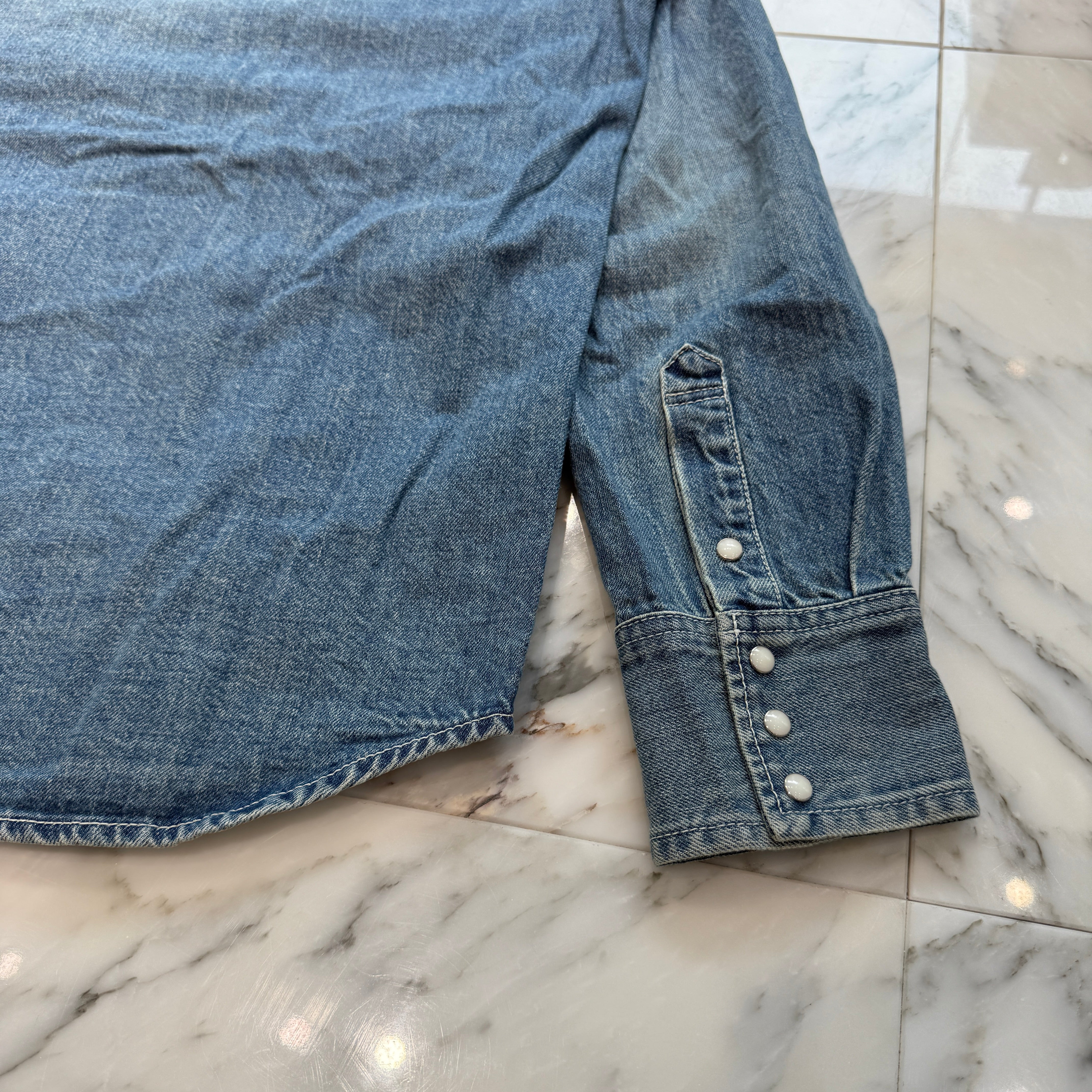 sacai 2017AW Denim Embellished Shirt 17-01405M Size 1 サカイ デニム装飾シャツ サイズ1