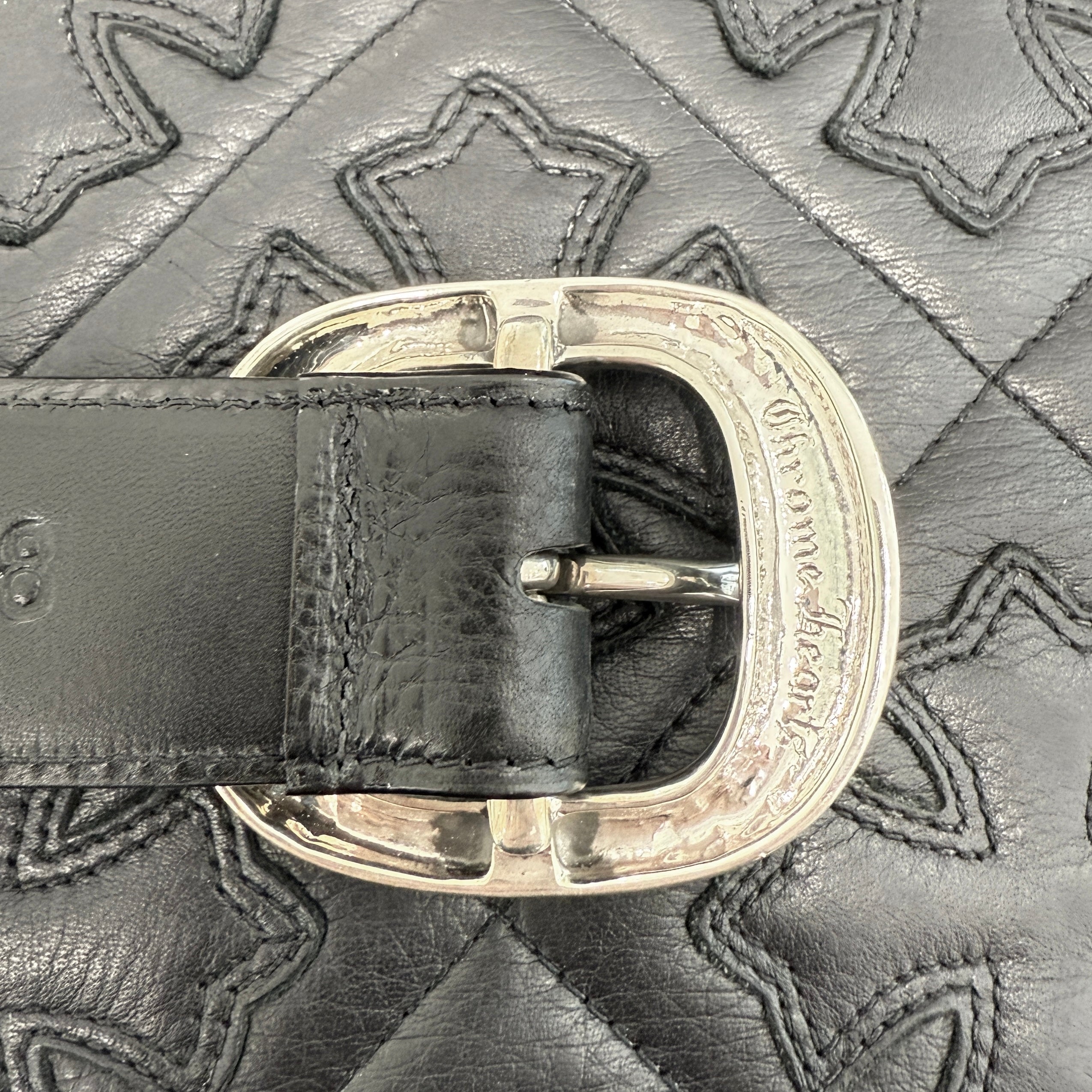 CHROME HEARTS Gunslinger Leather Belt Size 38 クロムハーツ ガン