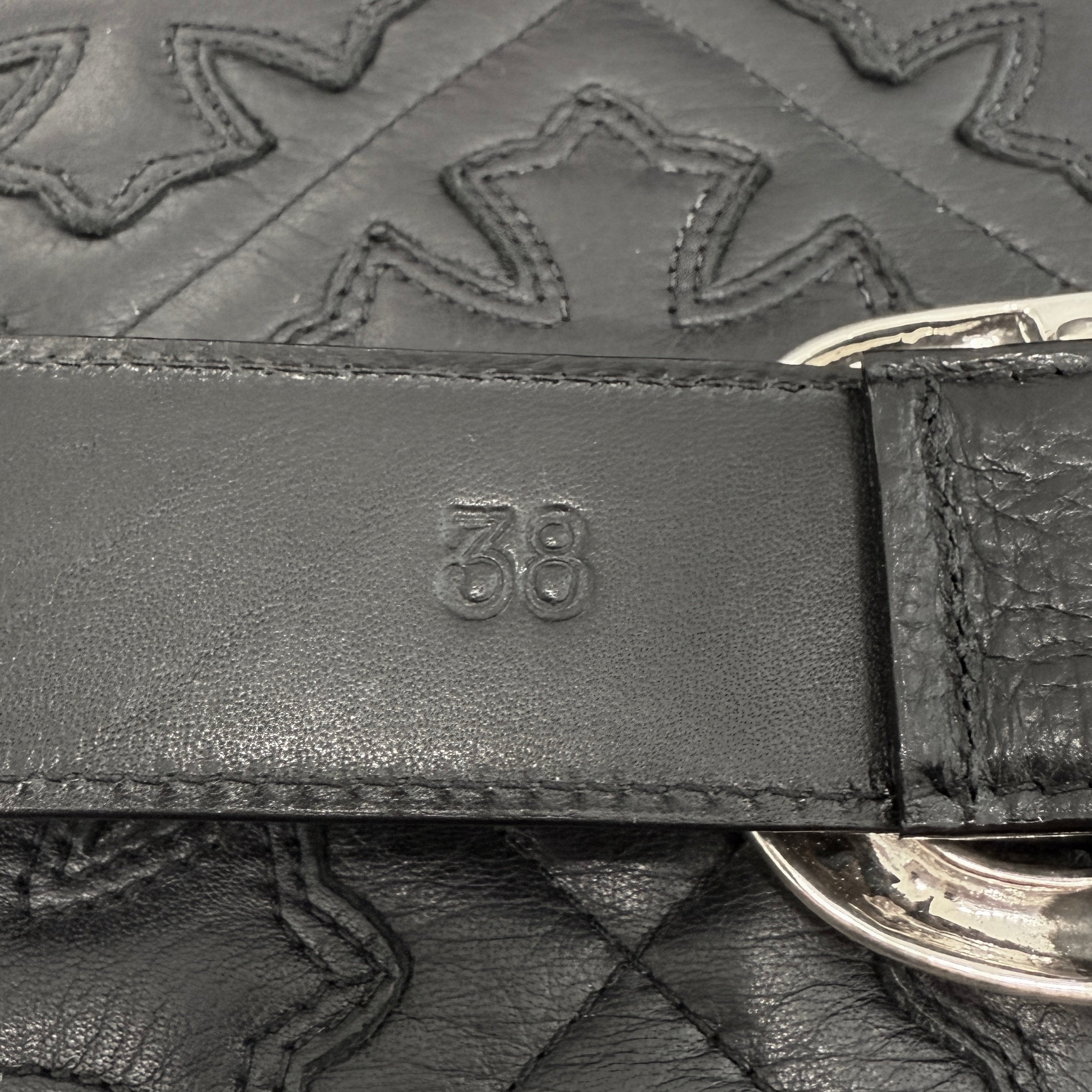 CHROME HEARTS Gunslinger Leather Belt Size 38 クロムハーツ ガン