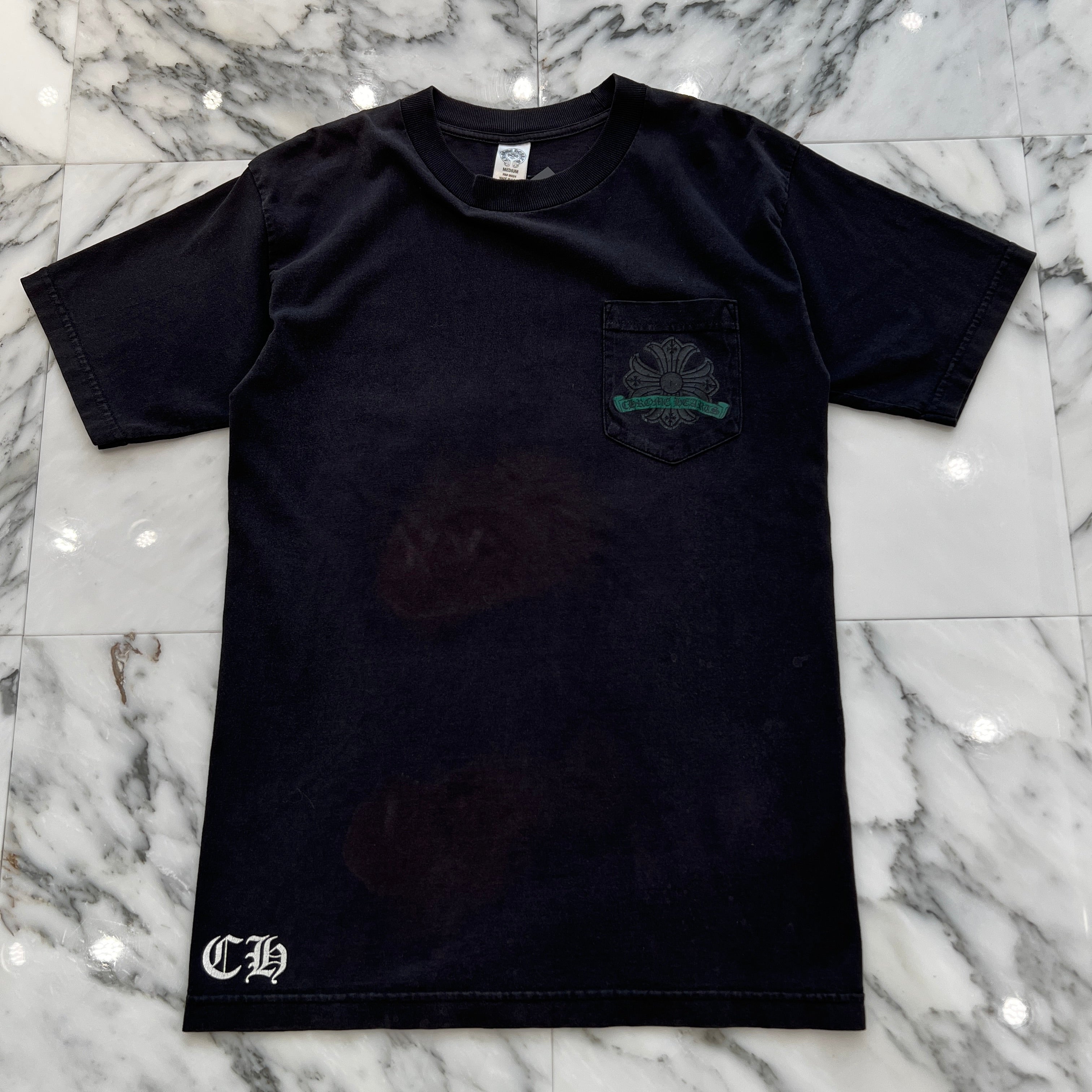 CHROME HEARTS CH Plus Scroll Green Horseshoe Tee Size M クロムハーツ CHプラス スクロール グリーン ホースシュー Tシャツ サイズM