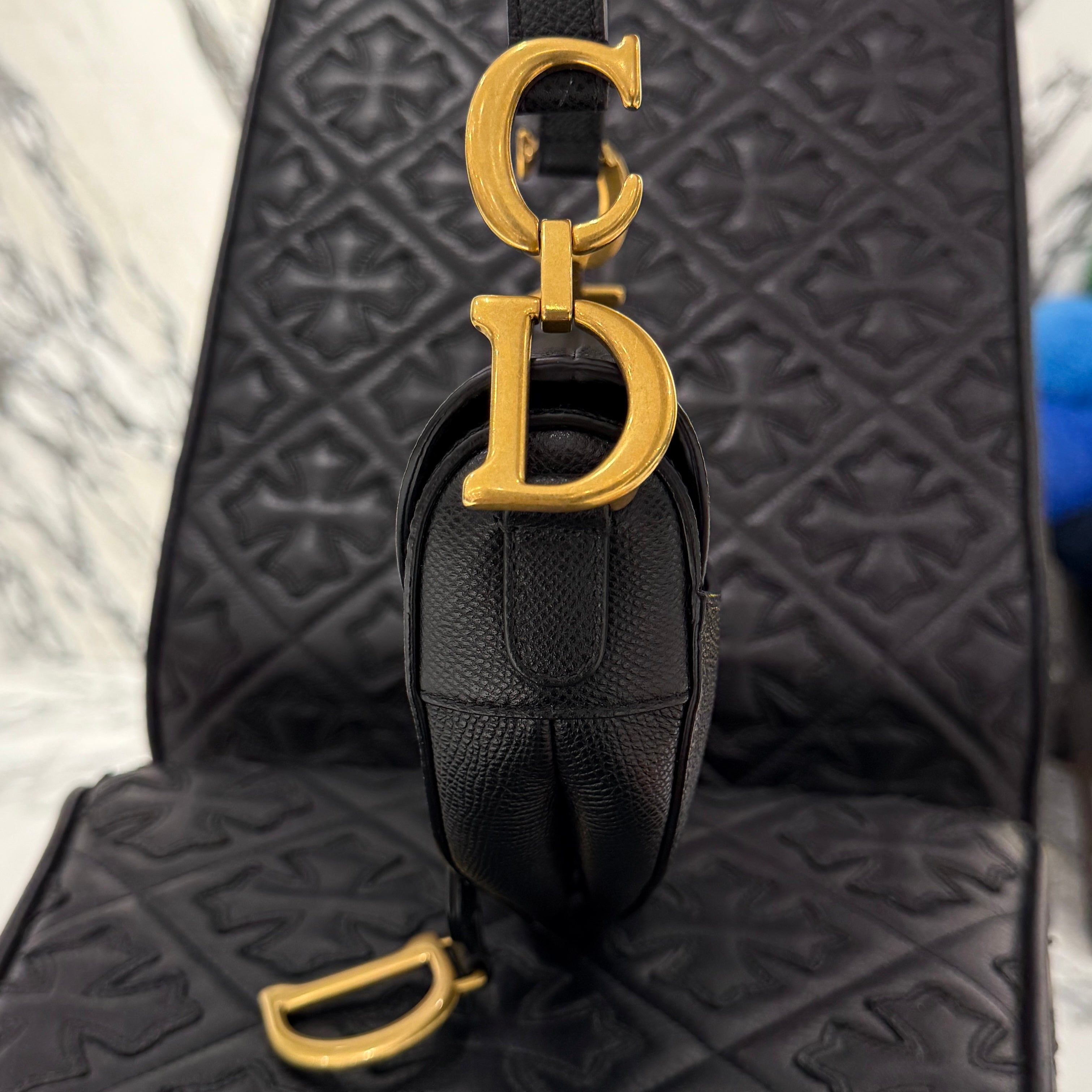 DIOR 2024AW Mini Saddle Bag Grained Calfskin "Black" M0456CBAA ディオール ミニ サドルバッグ グレインド カーフスキン "ブラック"