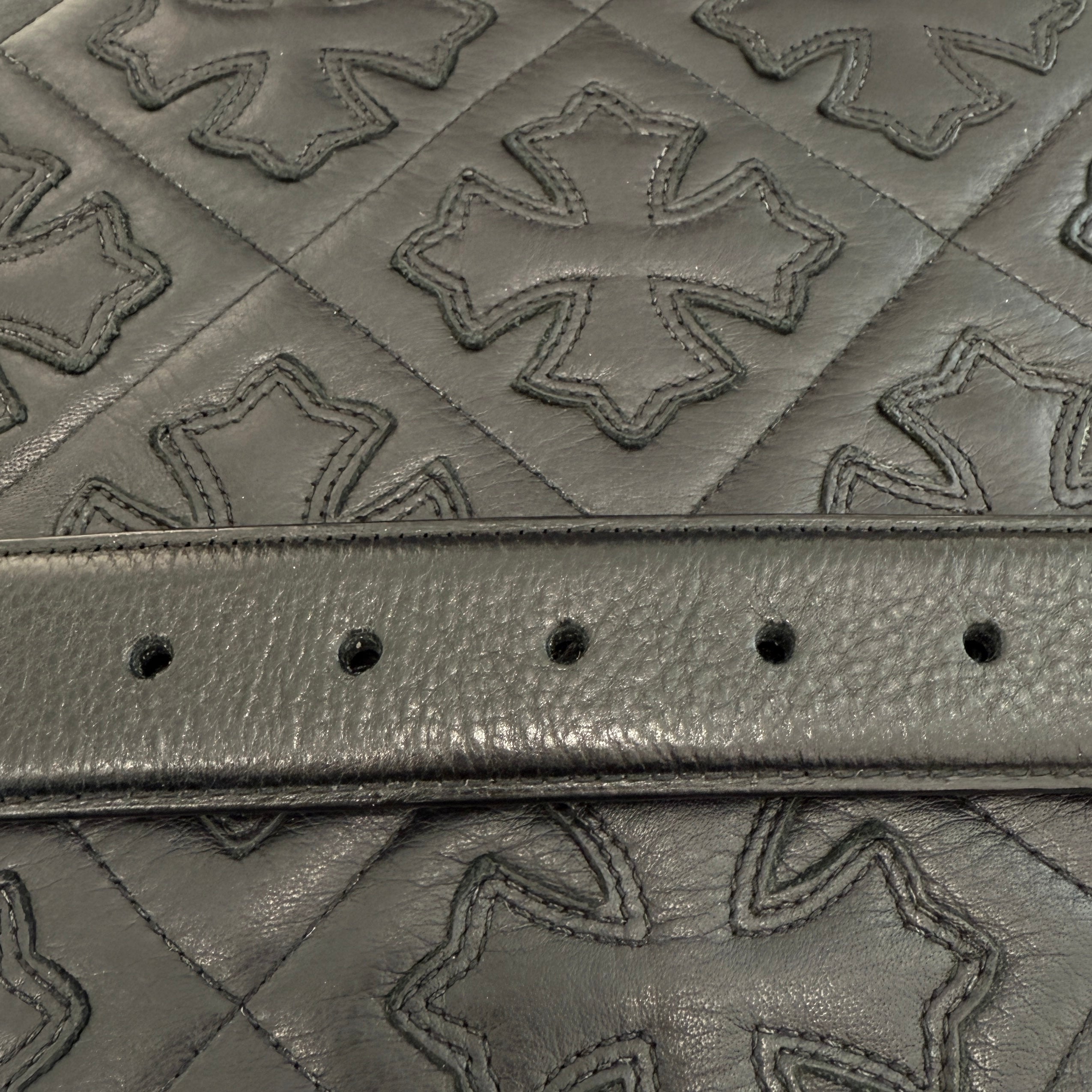 CHROME HEARTS Gunslinger Leather Belt Size 38 クロムハーツ ガン
