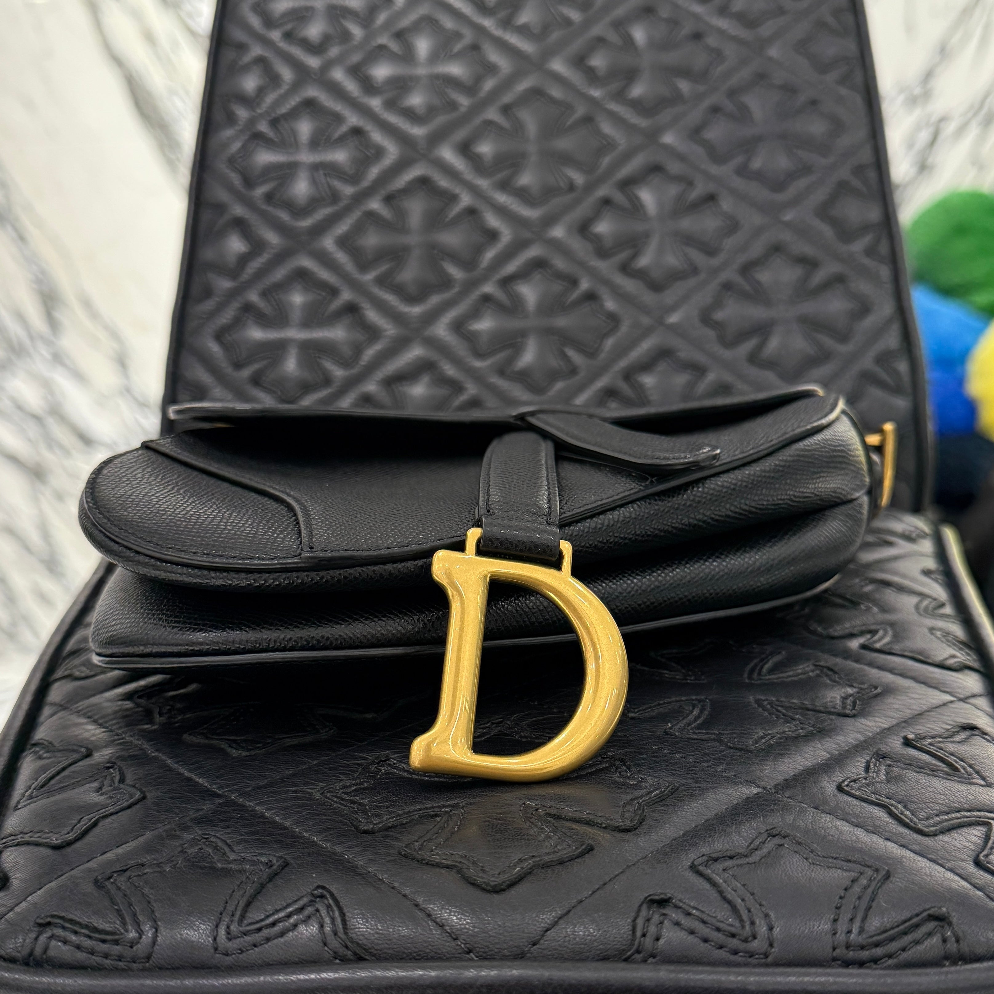 DIOR 2024AW Mini Saddle Bag Grained Calfskin "Black" M0456CBAA ディオール ミニ サドルバッグ グレインド カーフスキン "ブラック"
