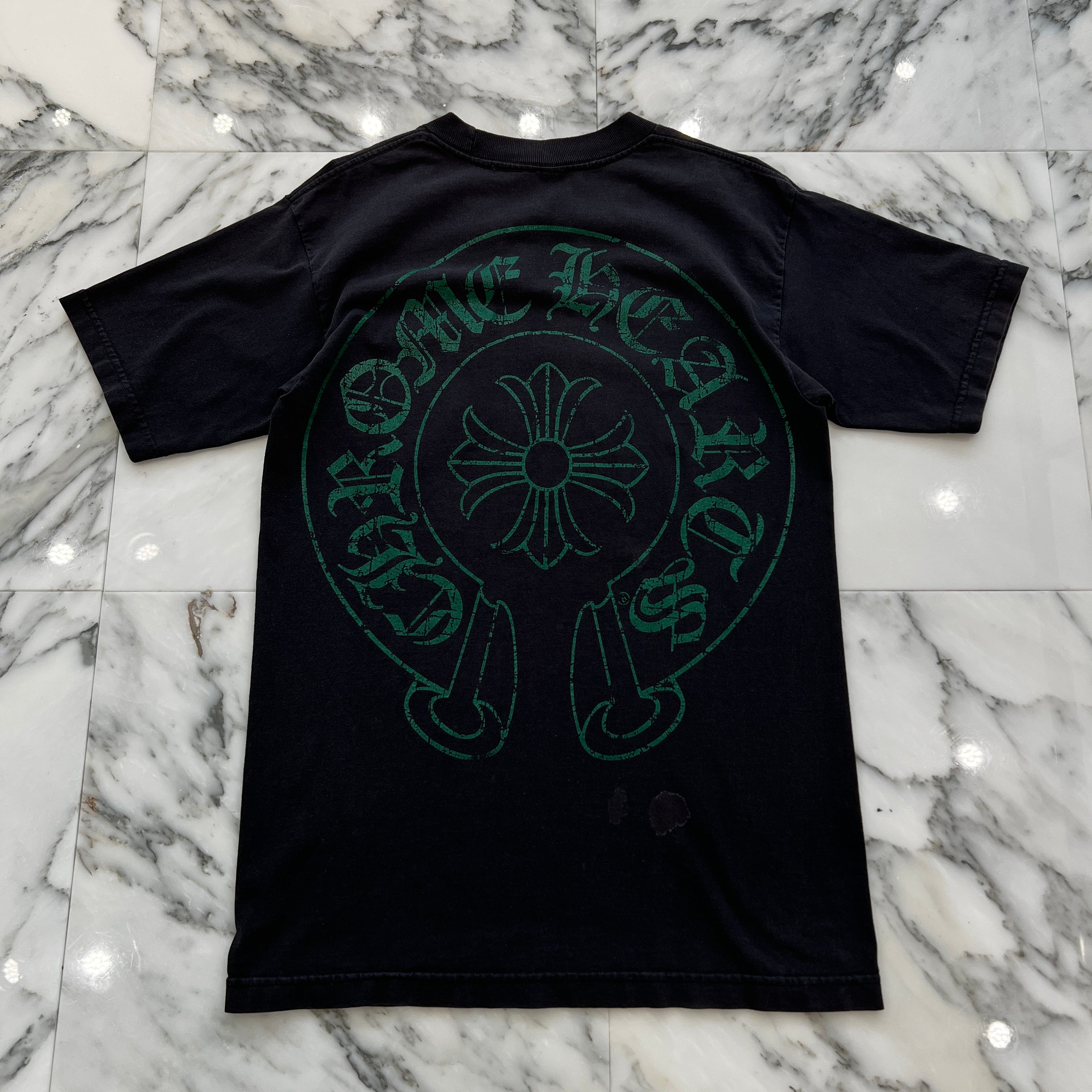 CHROME HEARTS CH Plus Scroll Green Horseshoe Tee Size M クロムハーツ CHプラス スクロール グリーン ホースシュー Tシャツ サイズM