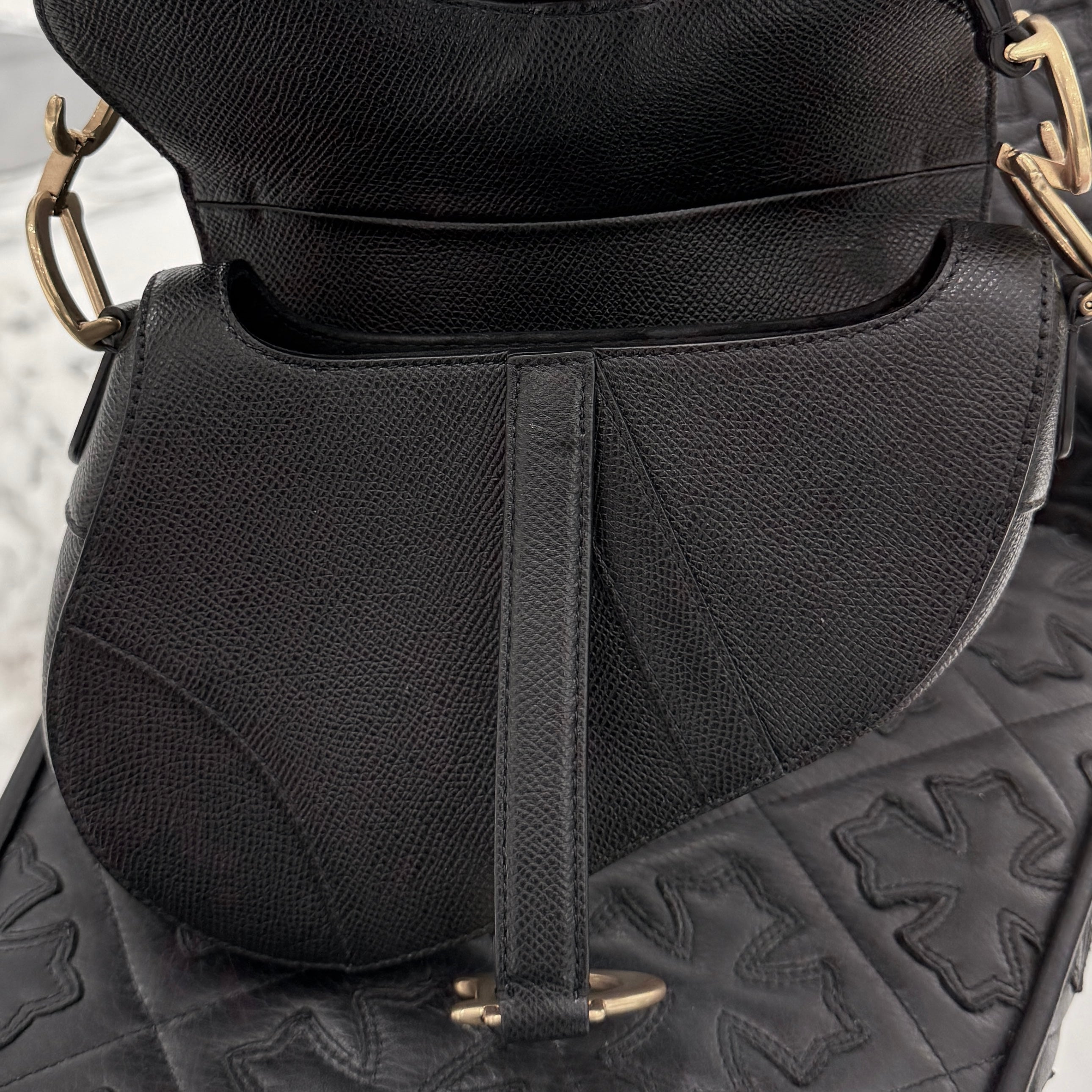 DIOR 2024AW Mini Saddle Bag Grained Calfskin "Black" M0456CBAA ディオール ミニ サドルバッグ グレインド カーフスキン "ブラック"