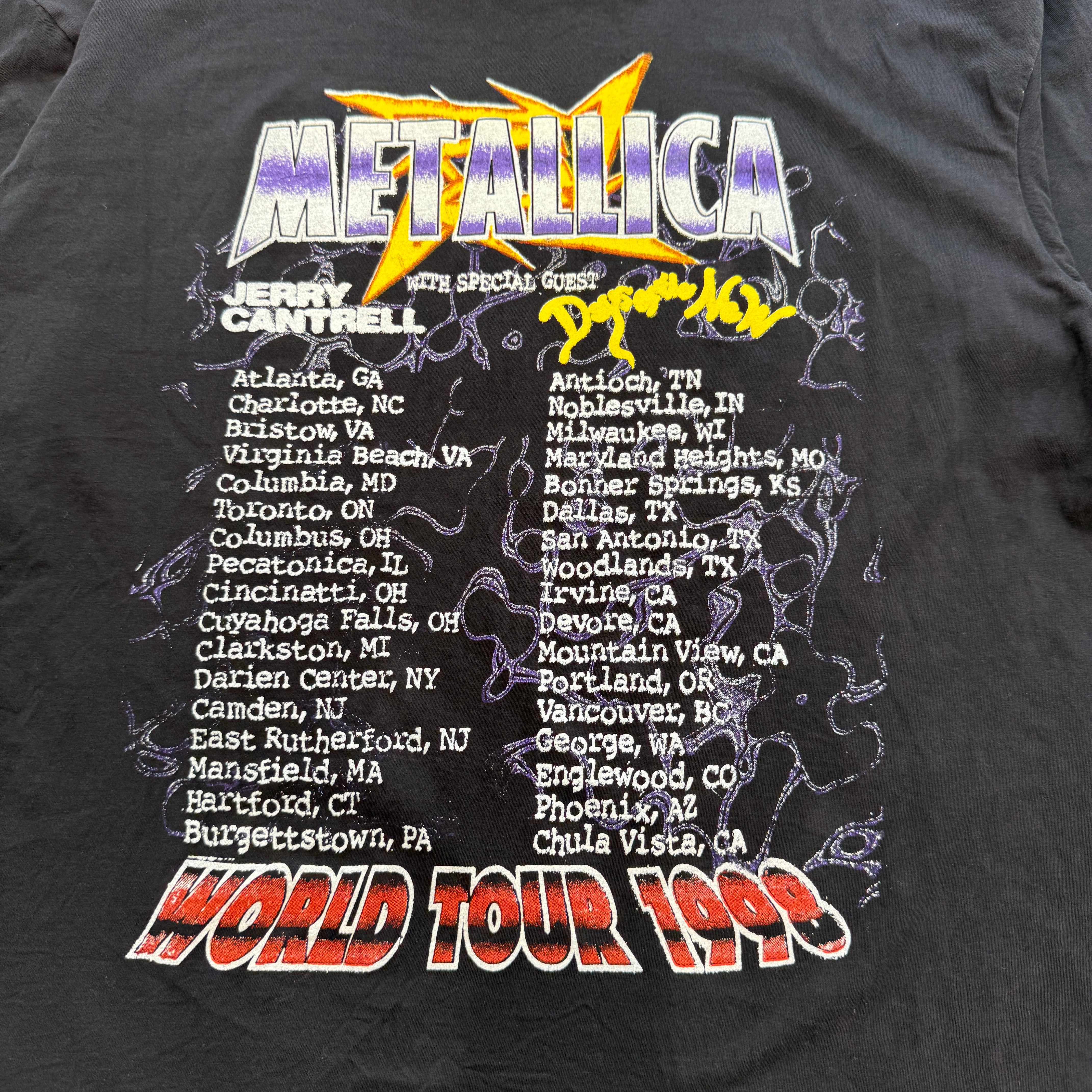 Vintage 90's METALLICA "WORLD TOUR 1998" S/S Tee Size XL 90's メタリカ "ワールドツアー1998" Tシャツ サイズXL