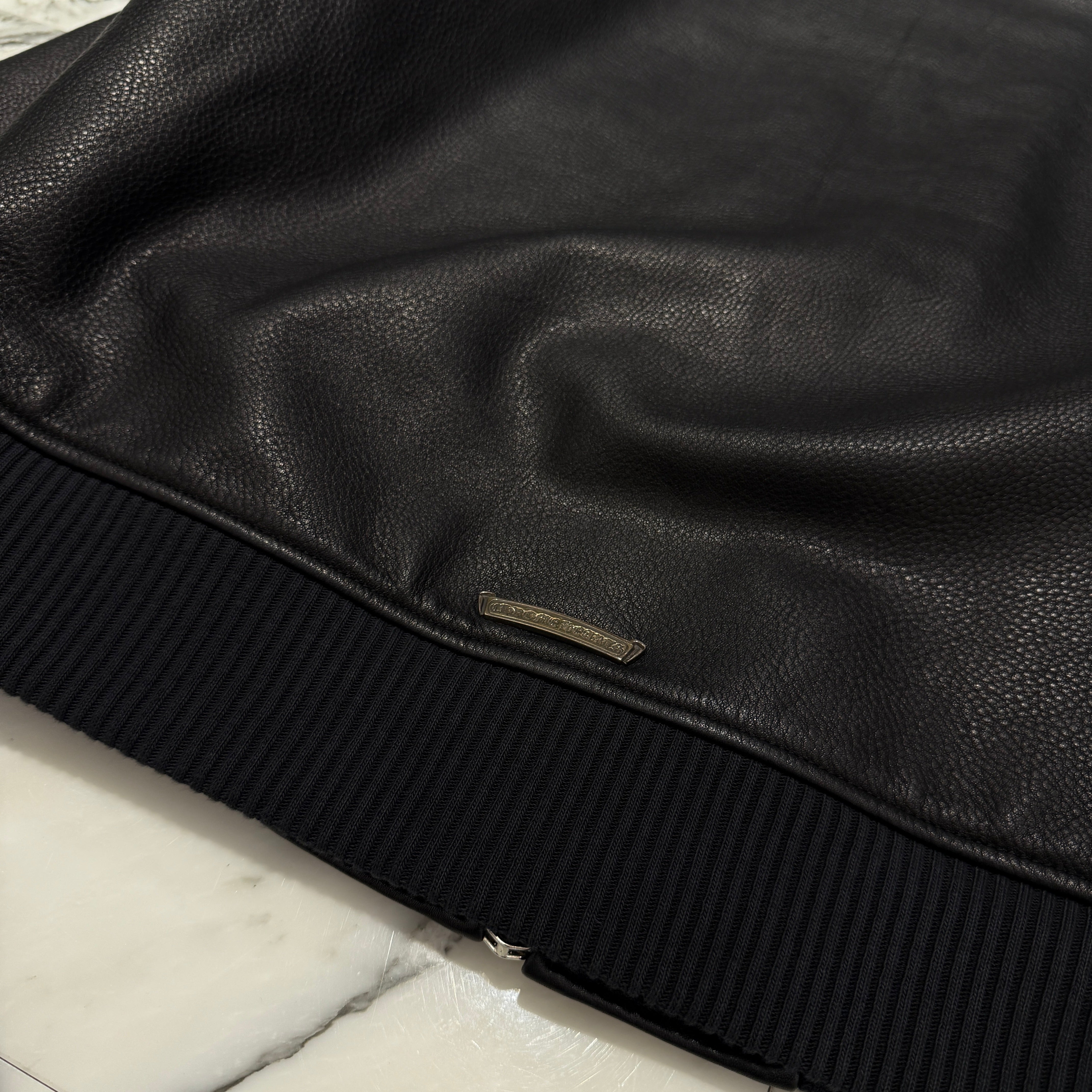 CHROME HEARTS LETTERMAN CH Patch Leather Blouson Jacket Size M クロムハーツ レターマン CHパッチ レザーブルゾンジャケット サイズM