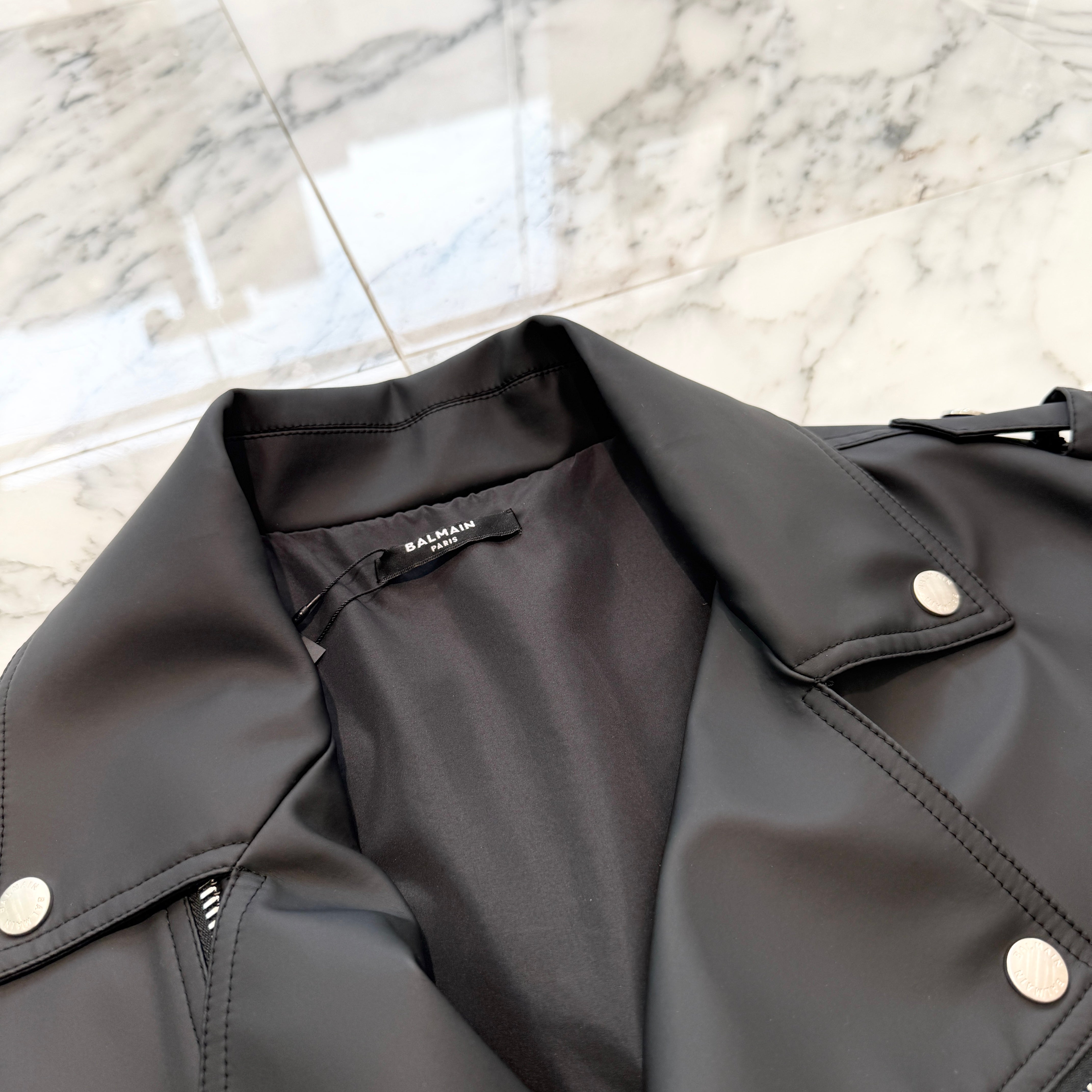 BALMAIN GIACCA BIKER Riders Jacket TG095XC03 Size 46 バルマン ジャッカバイカー ライダースジャケット サイズ46