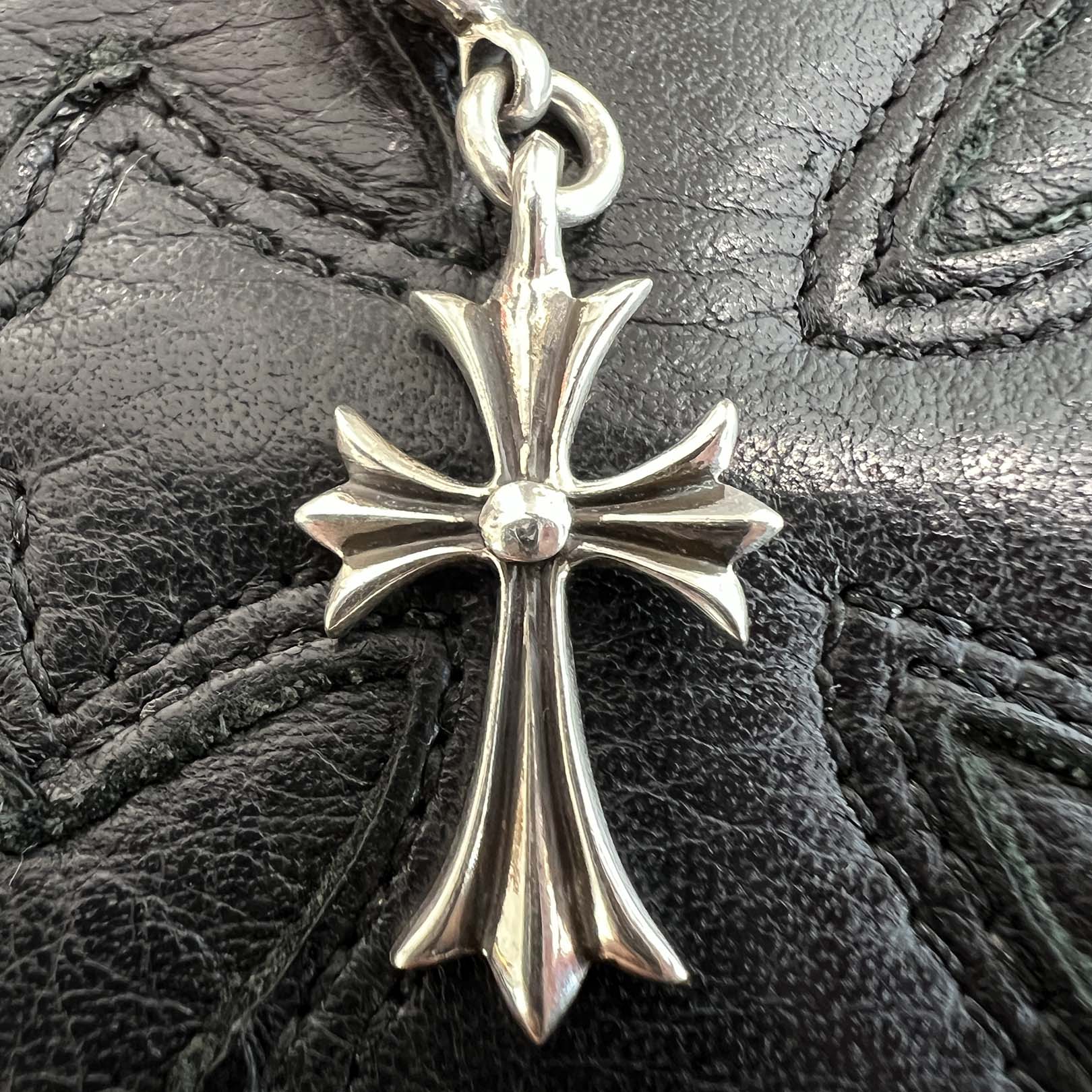 CHROME HEARTS 1 Ball Tiny Cross Charm Ball Chain Necklace クロムハーツ 1ボール タイニークロスチャーム ボールチェーンネックレス