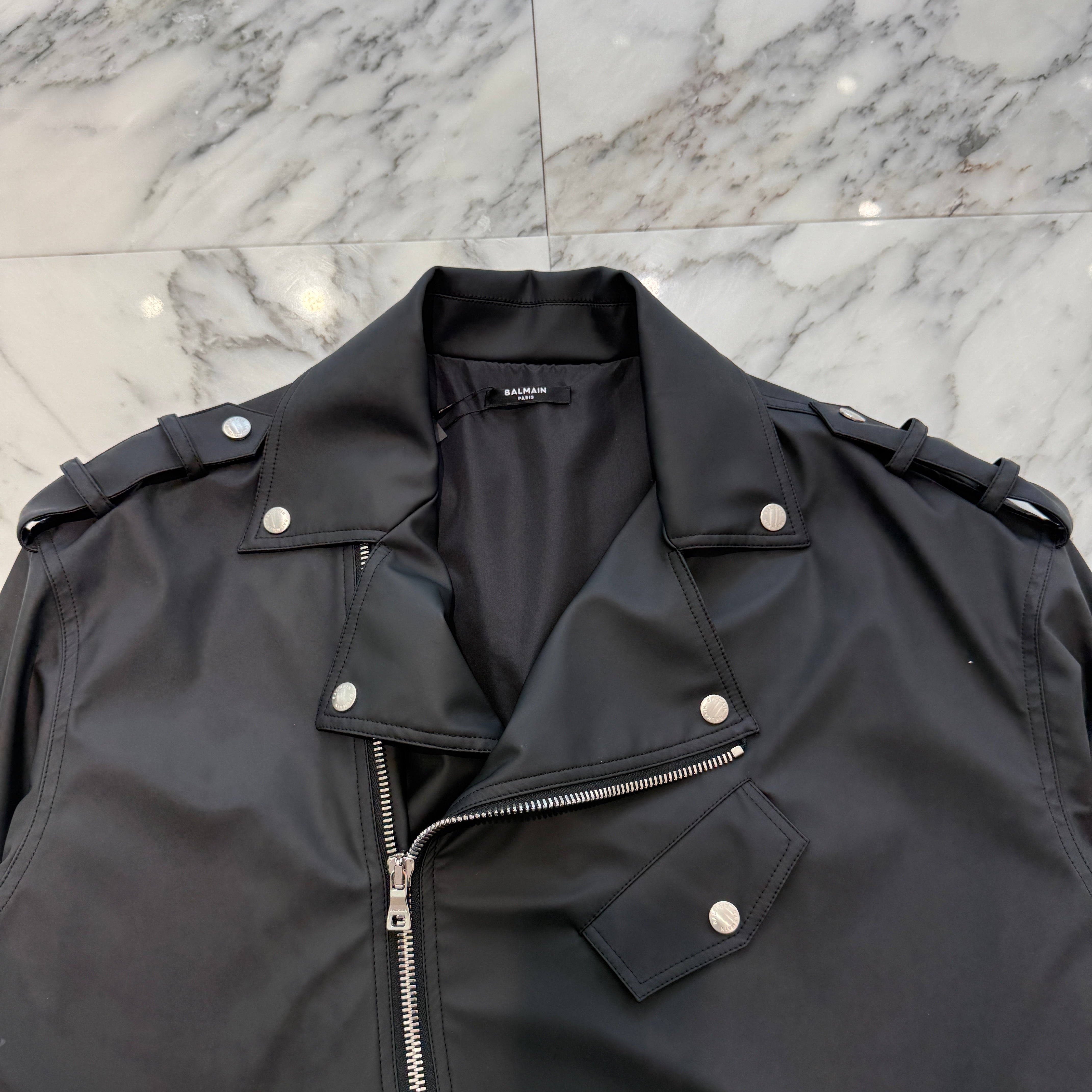 BALMAIN GIACCA BIKER Riders Jacket TG095XC03 Size 46 バルマン
