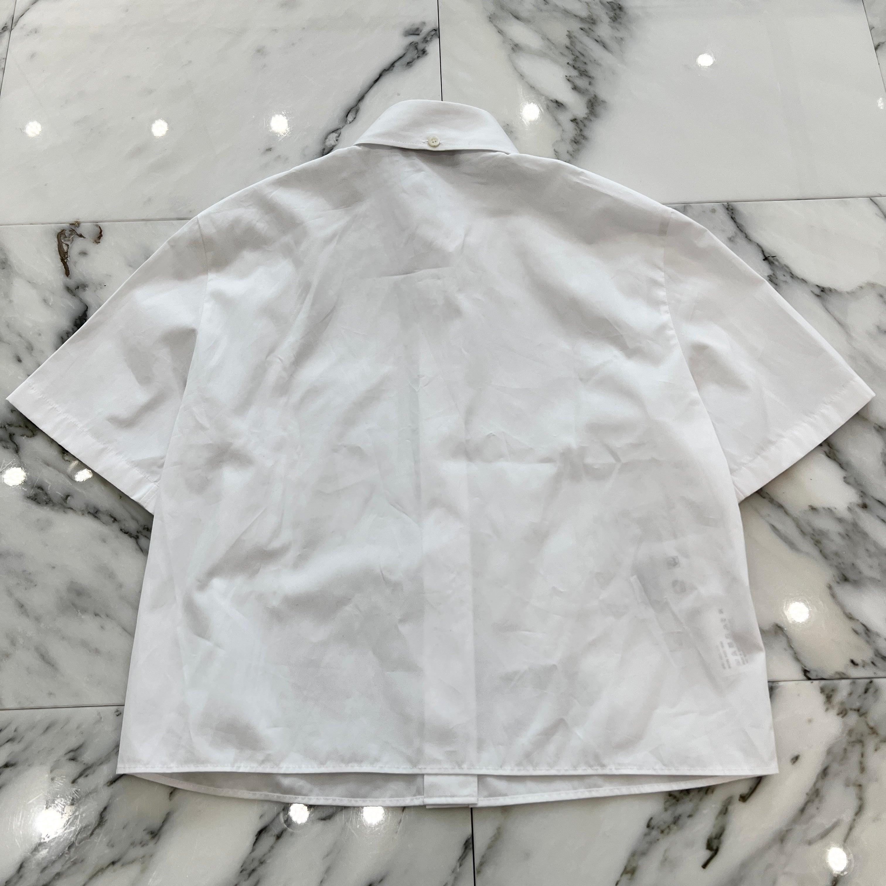 PRADA 2024SS Triangle Logo Plate Poplin Shirt P419G S222 1XV2 Size 38 プラダ トライアングル ロゴプレート ポプリン シャツ サイズ38