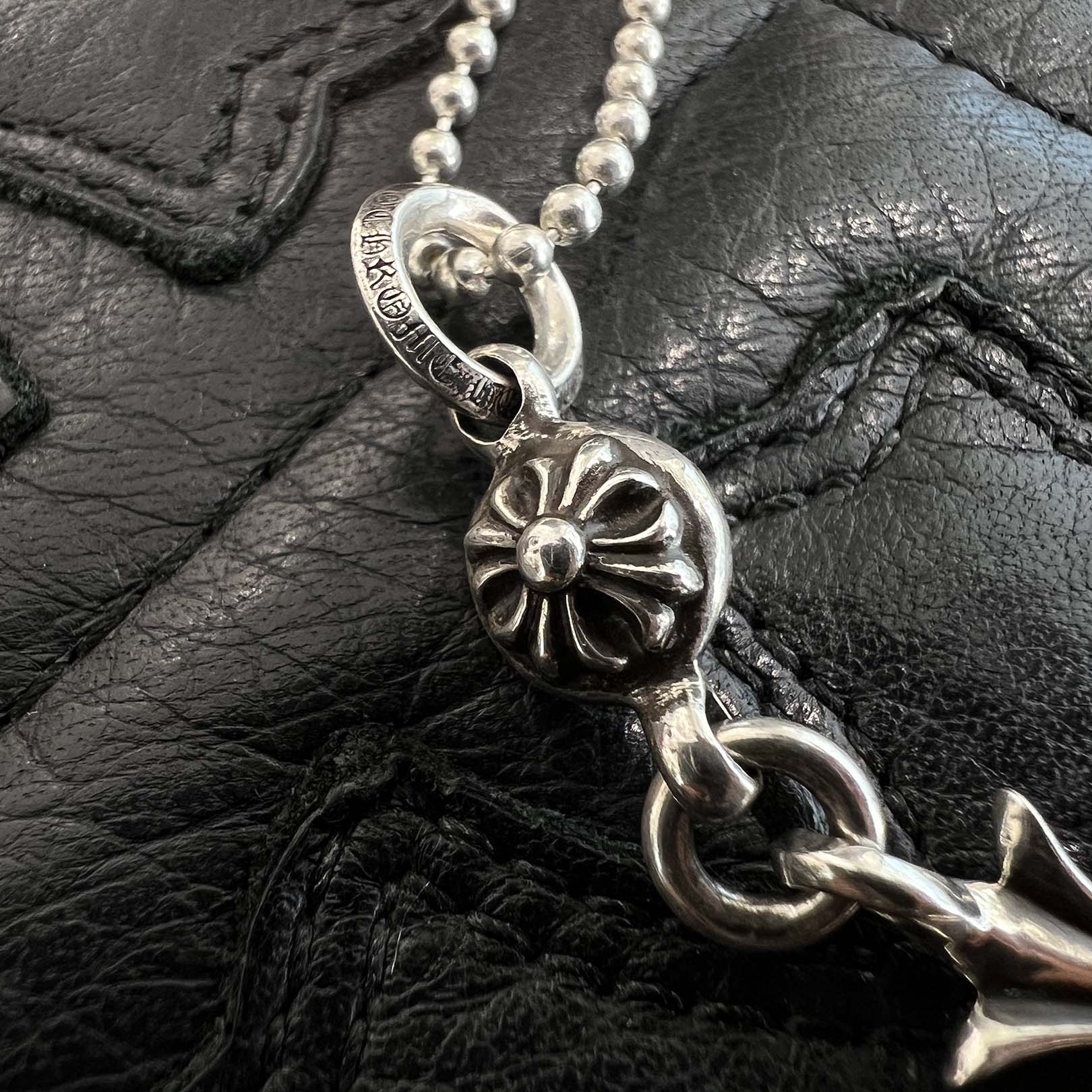 CHROME HEARTS 1 Ball Tiny Cross Charm Ball Chain Necklace クロムハーツ 1ボール タイニークロスチャーム ボールチェーンネックレス