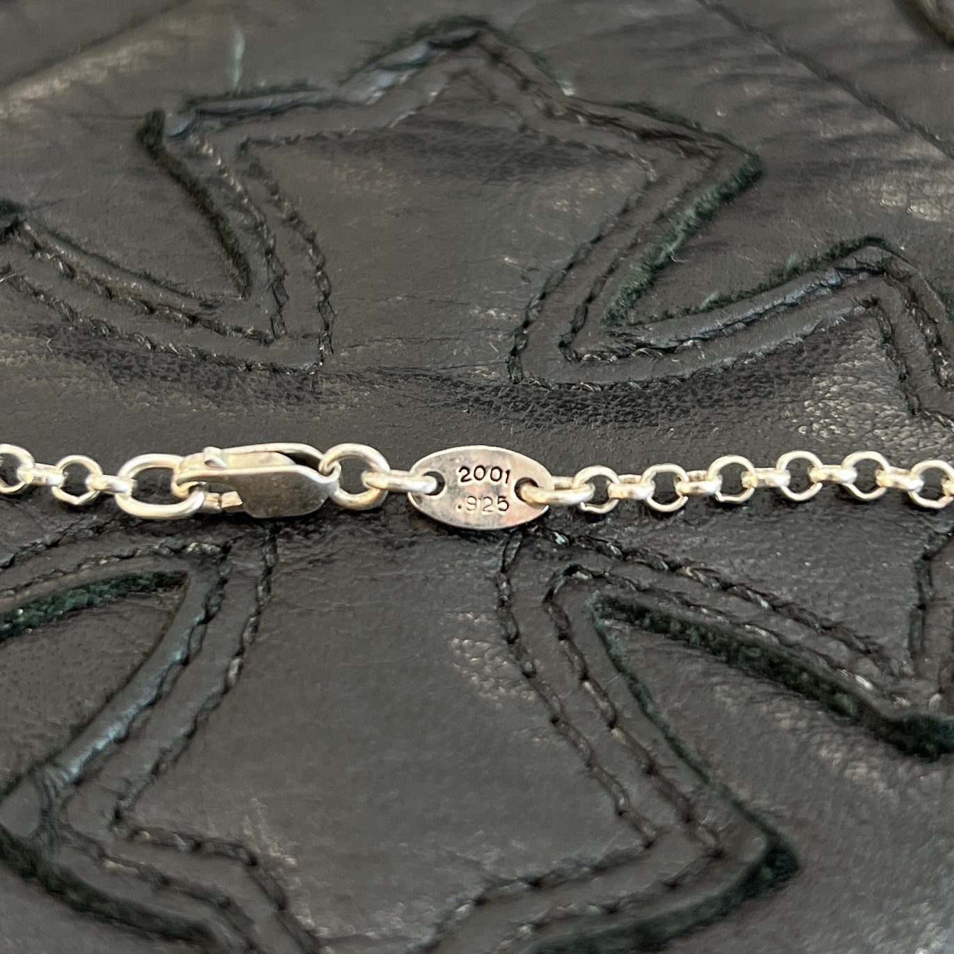 CHROME HEARTS Safety Pin Pendant Top Roll Chain Necklace Size 16