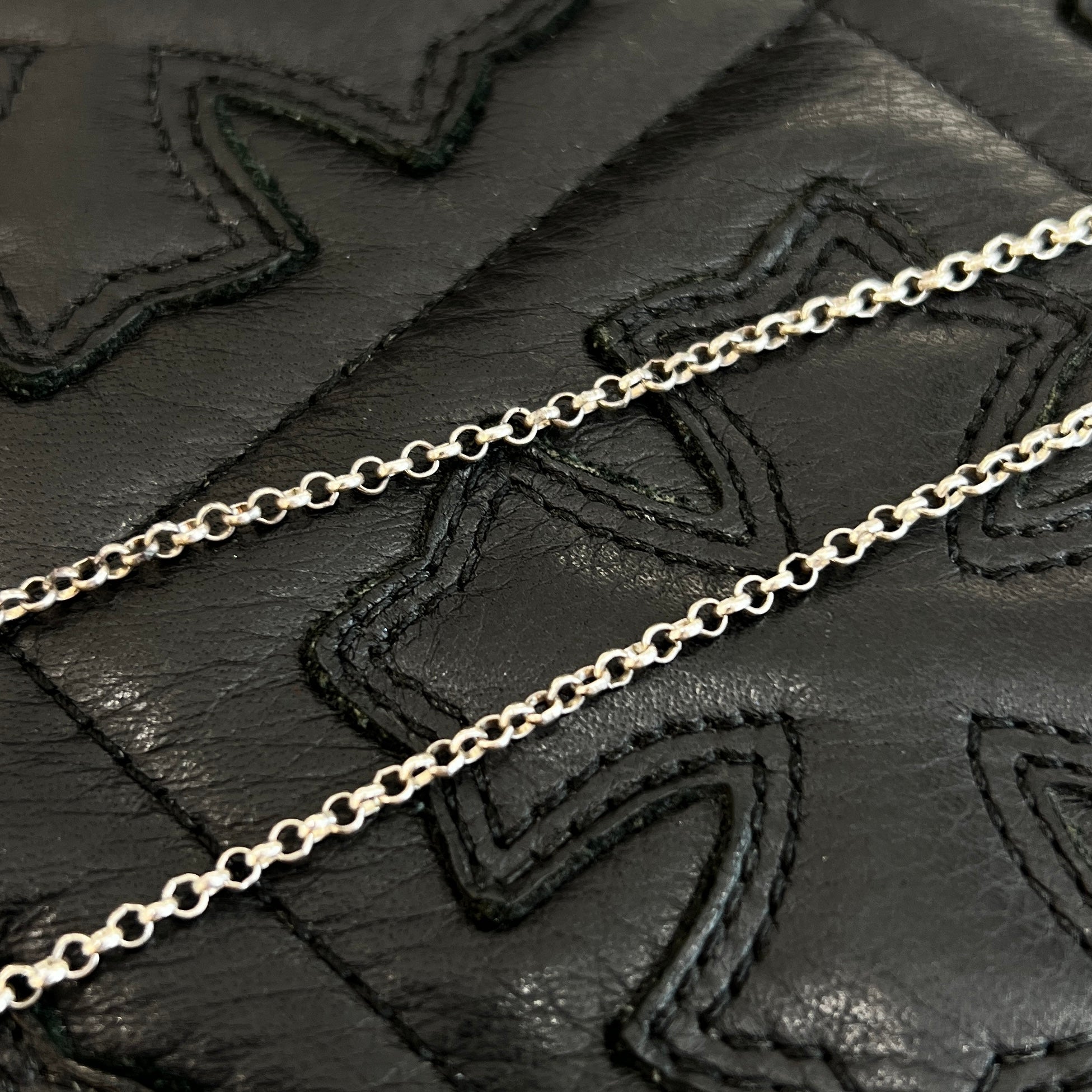 CHROME HEARTS Safety Pin Pendant Top Roll Chain Necklace Size 16