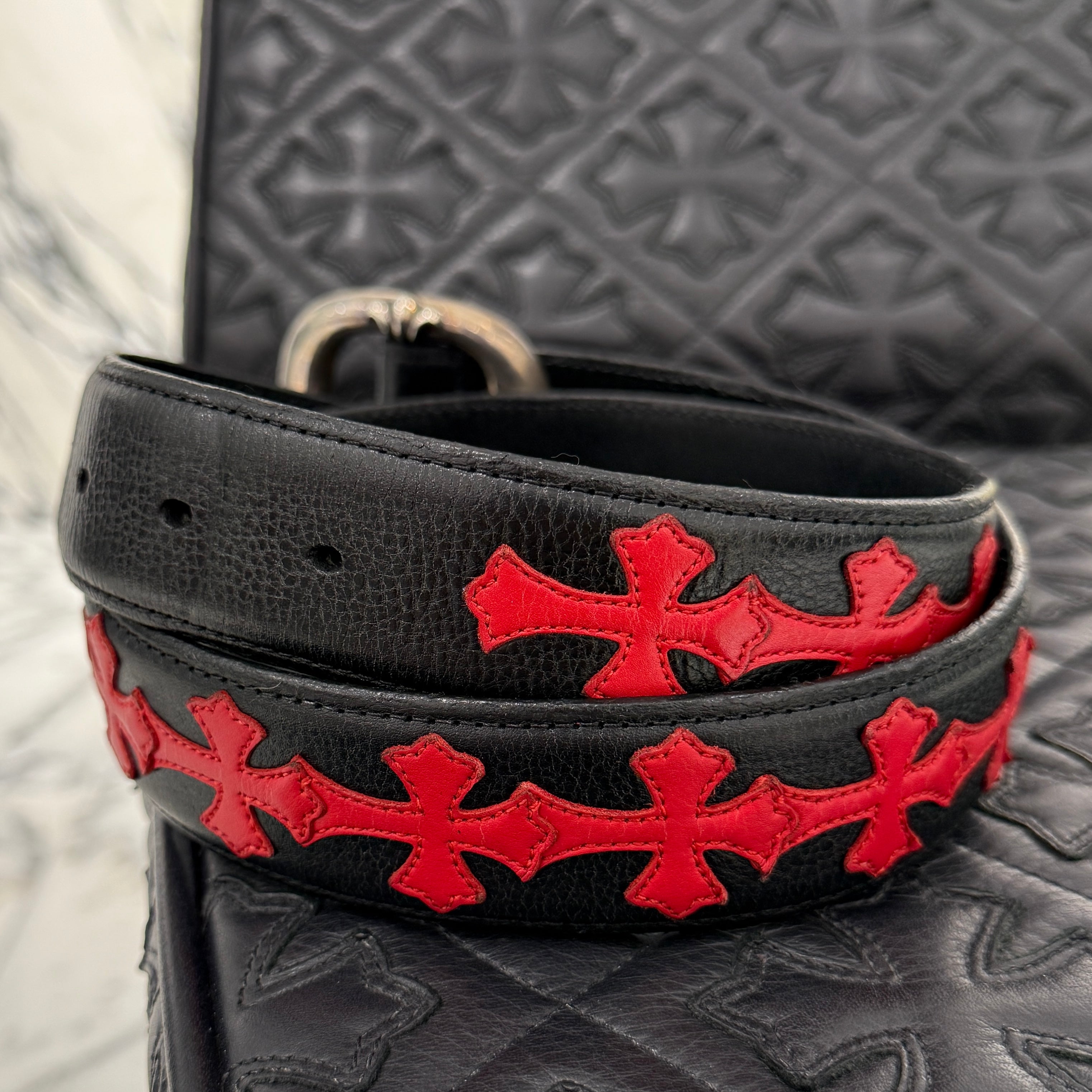 CHROME HEARTS ガンスリンガー ベルト ブラックレザー サイズ32 CHROME