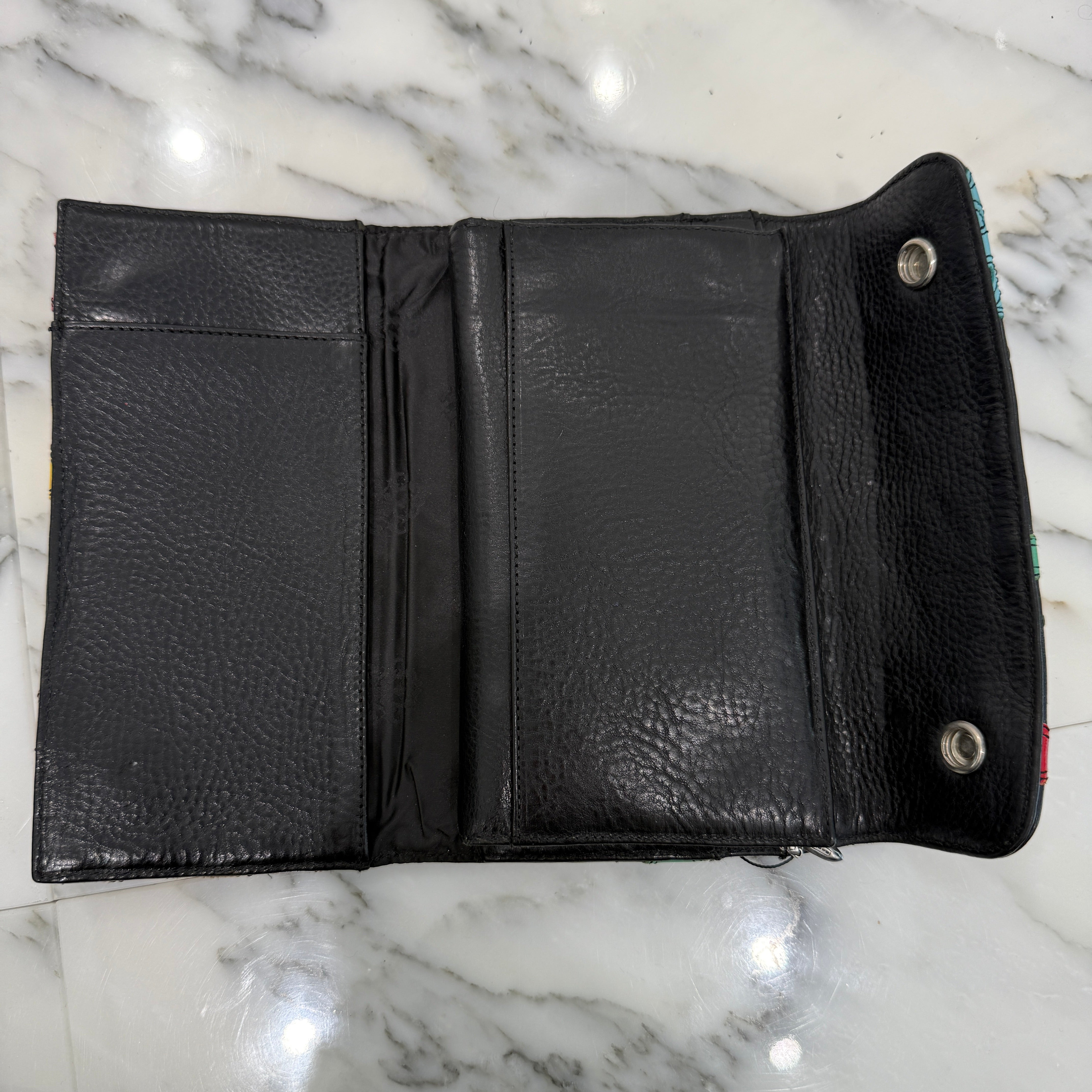 CHROME HEARTS Multi Color Leather Cross Patch Wave Wallet クロムハーツ マルチカラー レザークロスパッチ ウェーブウォレット