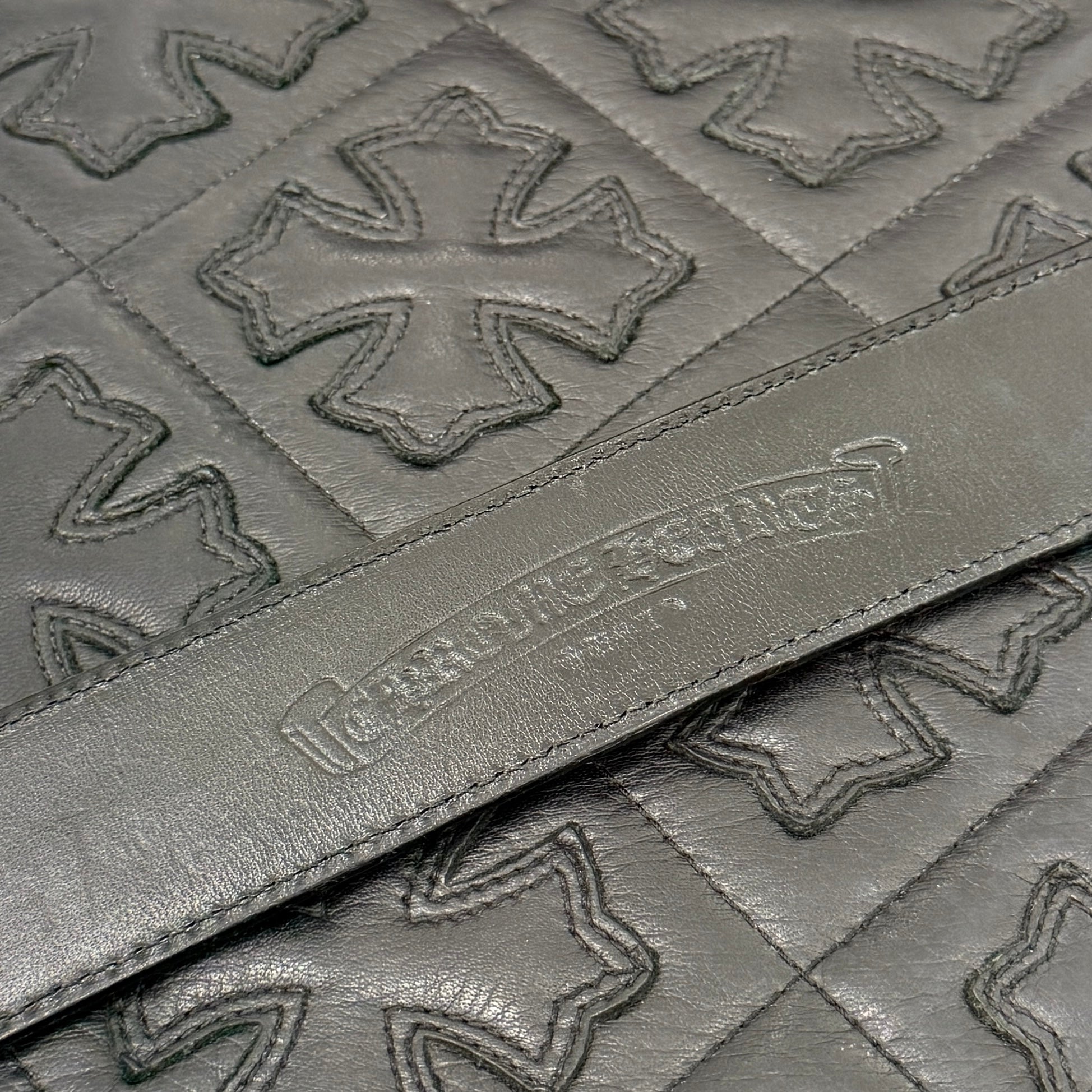 CHROME HEARTS Leather Cross Patch 1.5 Gunslinger Leather Belt Size 32 クロムハーツ レザークロスパッチ 1.5インチ ガンスリンガー レザーベルト サイズ32