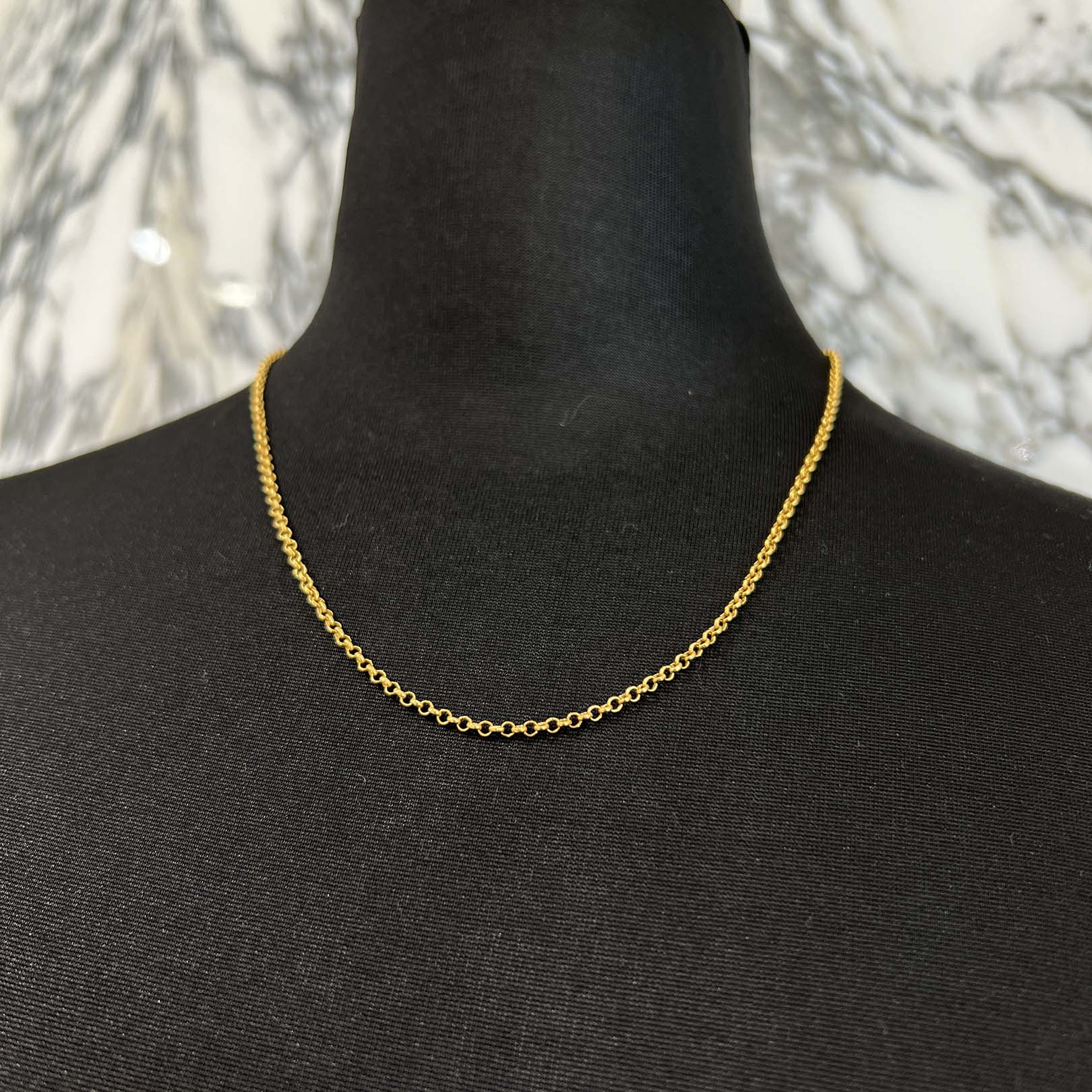 CHROME HEARTS 22K Roll Chain Necklace Size 18 Inch クロムハーツ 22K ロールチェーン ネックレス サイズ18インチ