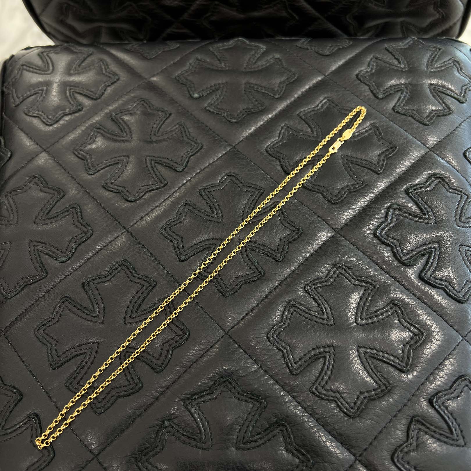 CHROME HEARTS 22K Roll Chain Necklace Size 18 Inch クロムハーツ 22K ロールチェーン ネックレス サイズ18インチ