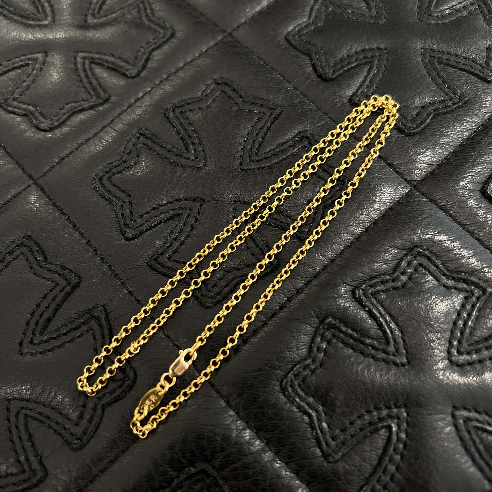 CHROME HEARTS 22K Roll Chain Necklace Size 18 Inch クロムハーツ 22K ロールチェーン ネックレス サイズ18インチ