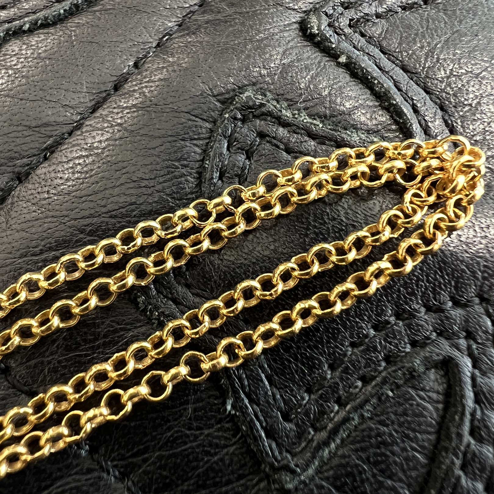 CHROME HEARTS 22K Roll Chain Necklace Size 18 Inch クロムハーツ 22K ロールチェーン ネックレス サイズ18インチ