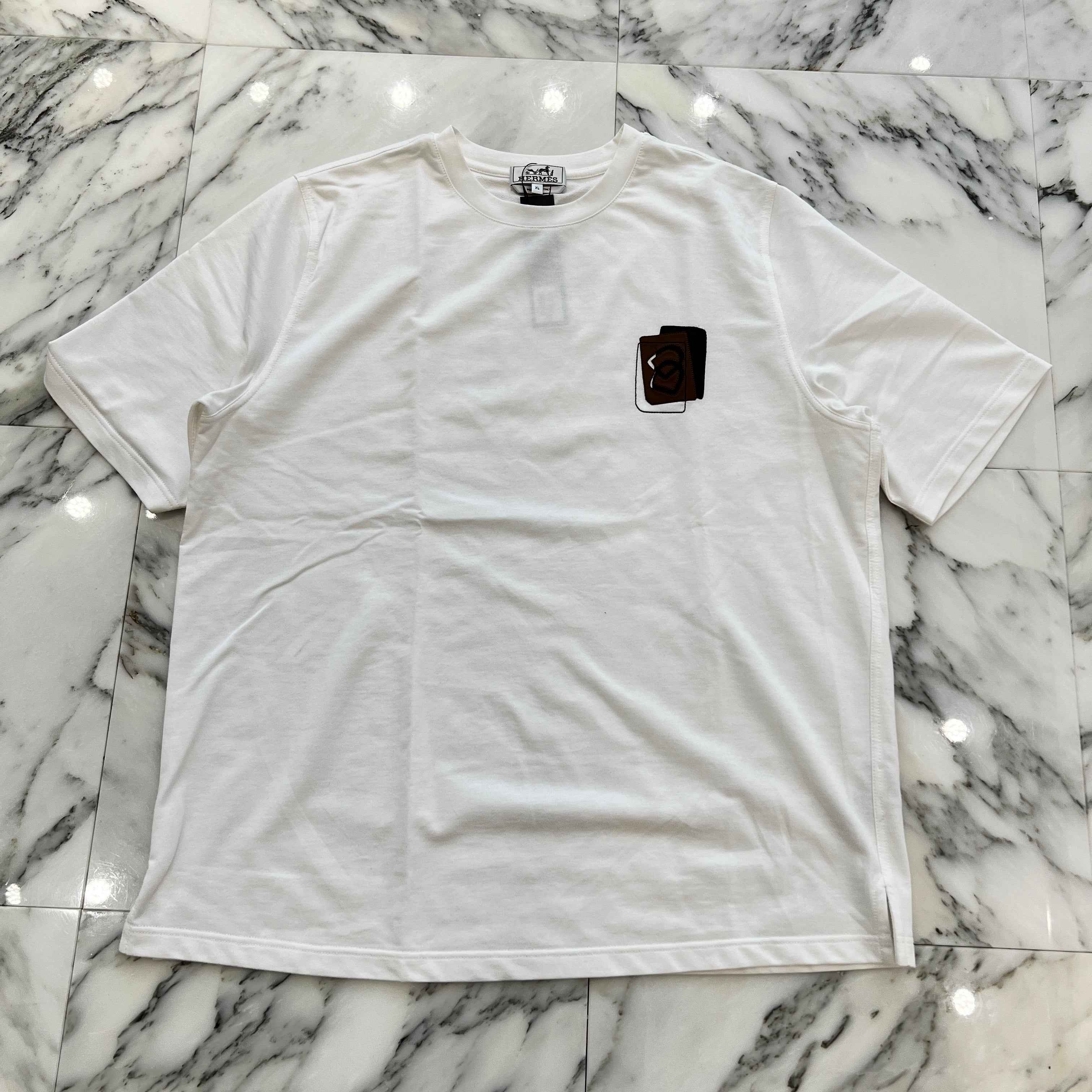HERMES 2023AW Leather Patch Detail Tee Size XL エルメス レザー