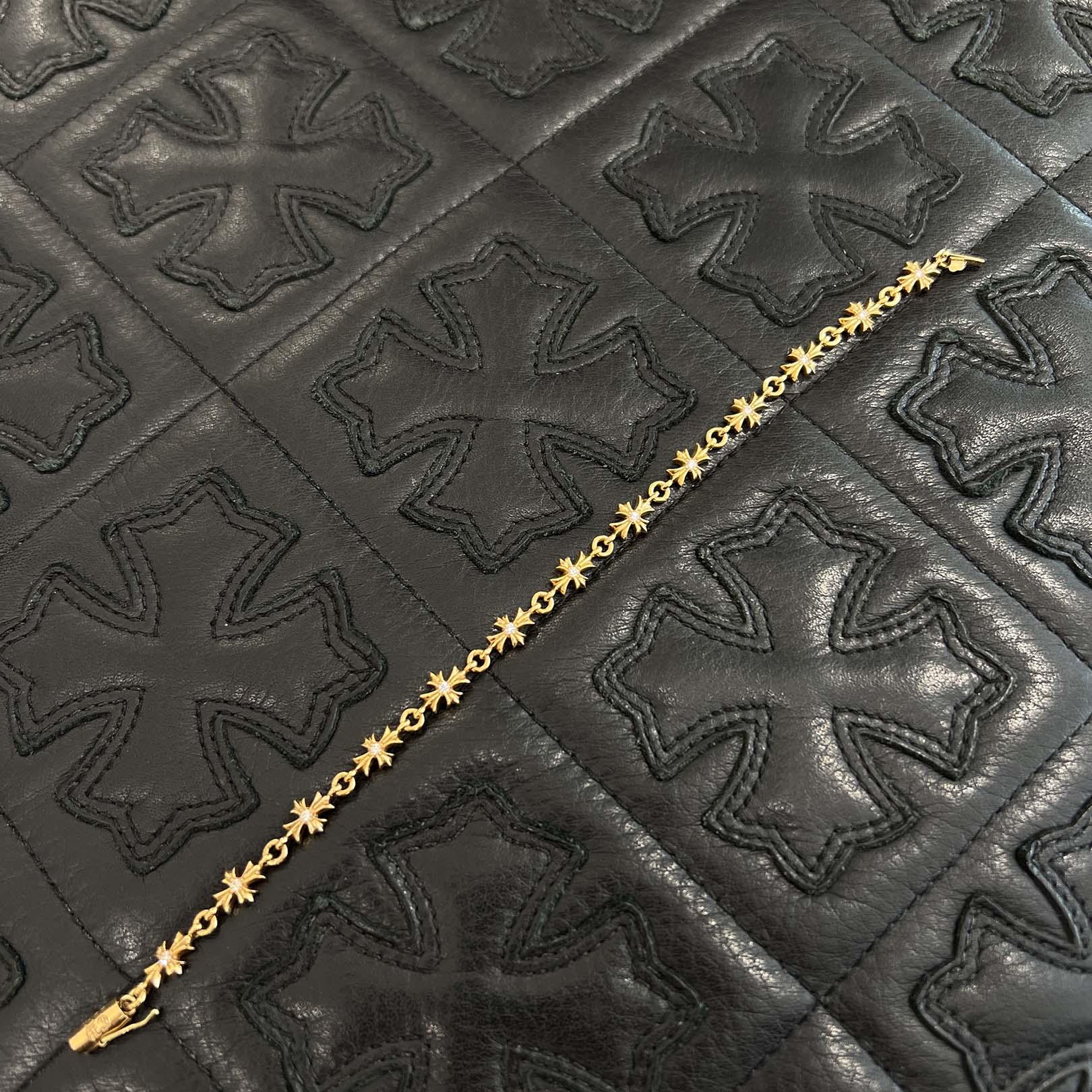 CHROME HEARTS 22K Tiny E CH Plus Bracelet Diamond 13 LINK クロムハーツ 22K タイニーE ダイヤモンド CHプラス ブレスレット 13リンク