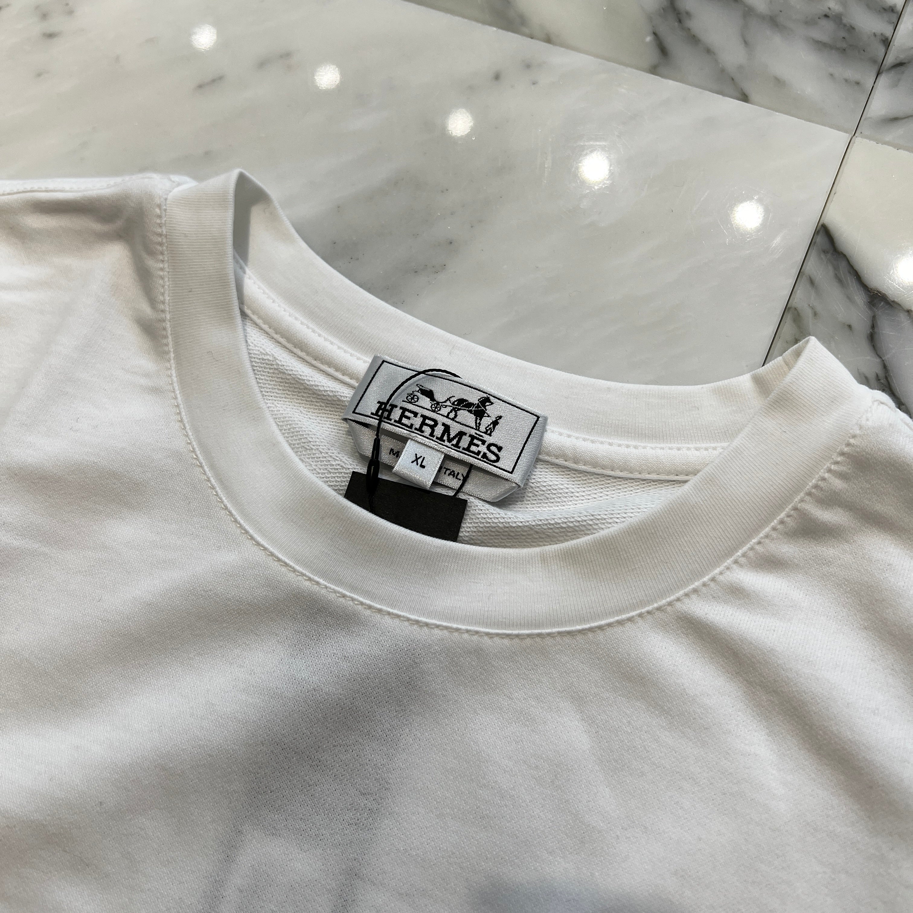 HERMES 2023AW Leather Patch Detail Tee Size XL エルメス レザーパッチ ディティール Tシャツ サイズXL