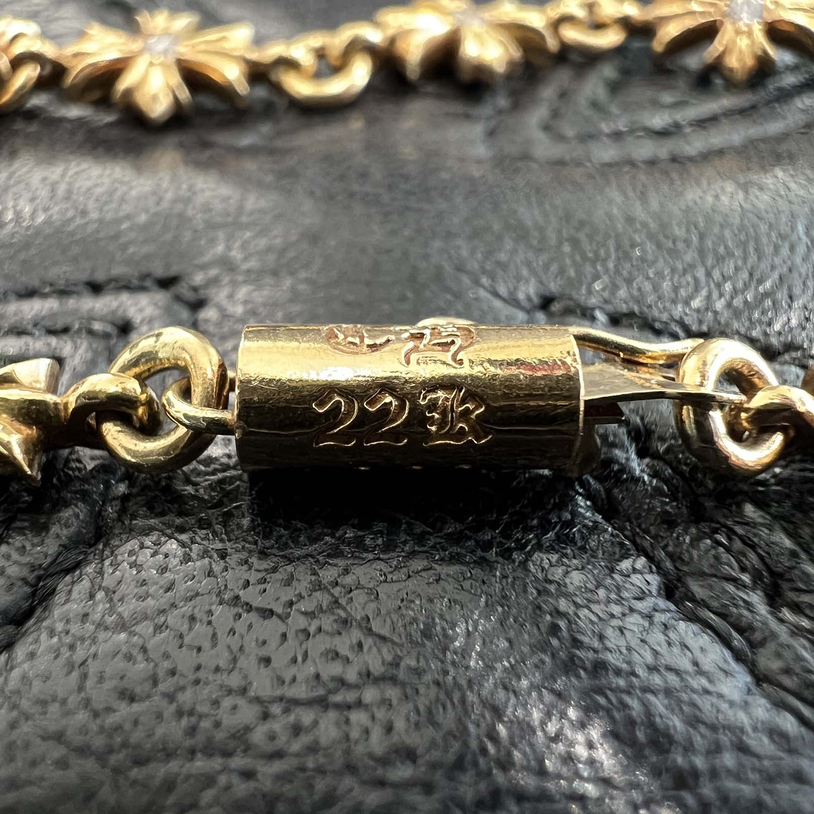 CHROME HEARTS 22K Tiny E CH Plus Bracelet Diamond 13 LINK クロムハーツ 22K タイニーE ダイヤモンド CHプラス ブレスレット 13リンク