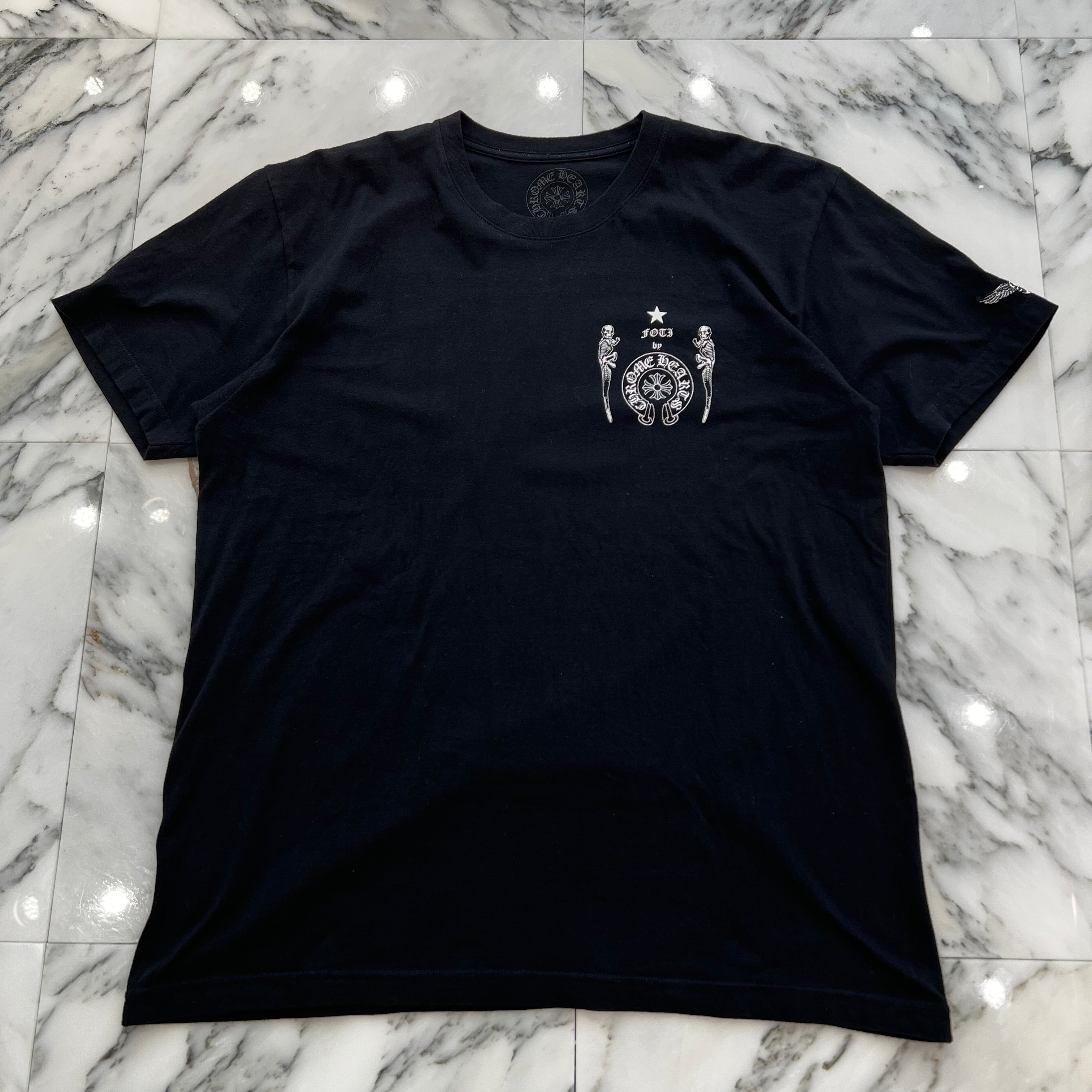 CHROME HEARTS JOE FOTI Back Skull Horseshoe Tee Size XL クロムハーツ ジョーフォティ バックスクロール ホースシュー Tシャツ サイズXL