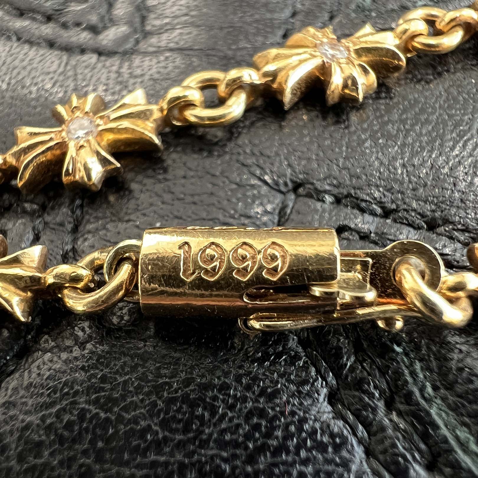 CHROME HEARTS 22K Tiny E CH Plus Bracelet Diamond 13 LINK クロムハーツ 22K タイニーE ダイヤモンド CHプラス ブレスレット 13リンク