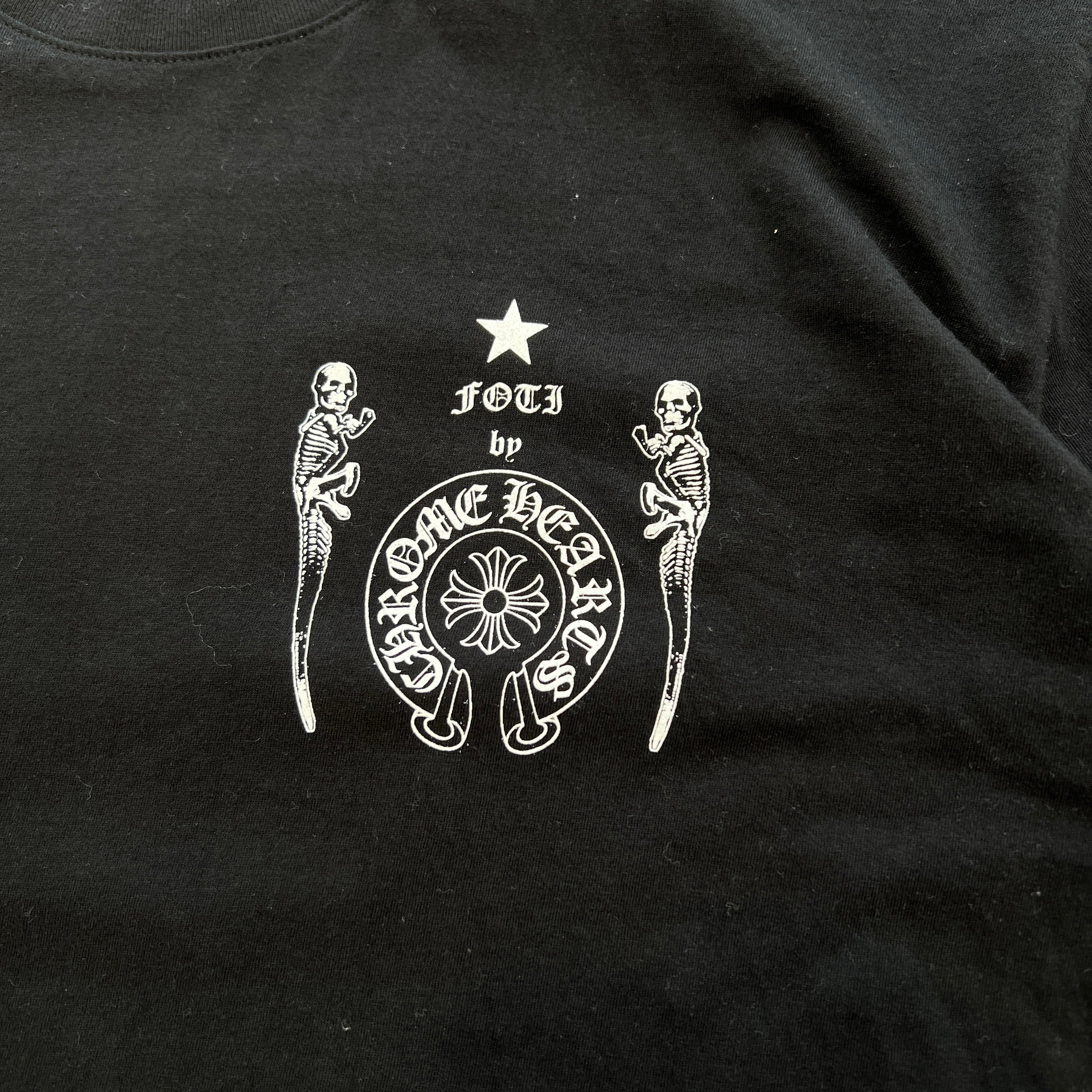 CHROME HEARTS JOE FOTI Back Skull Horseshoe Tee Size XL クロムハーツ ジョーフォティ バックスクロール ホースシュー Tシャツ サイズXL