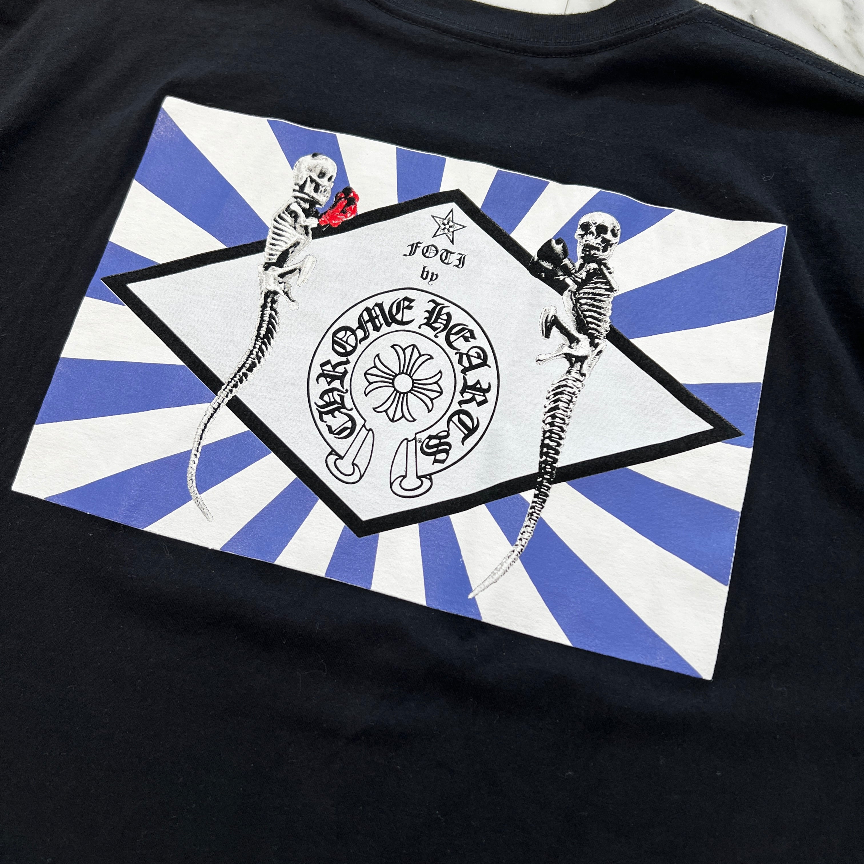 CHROME HEARTS JOE FOTI Back Skull Horseshoe Tee Size XL クロムハーツ ジョーフォティ バックスクロール ホースシュー Tシャツ サイズXL