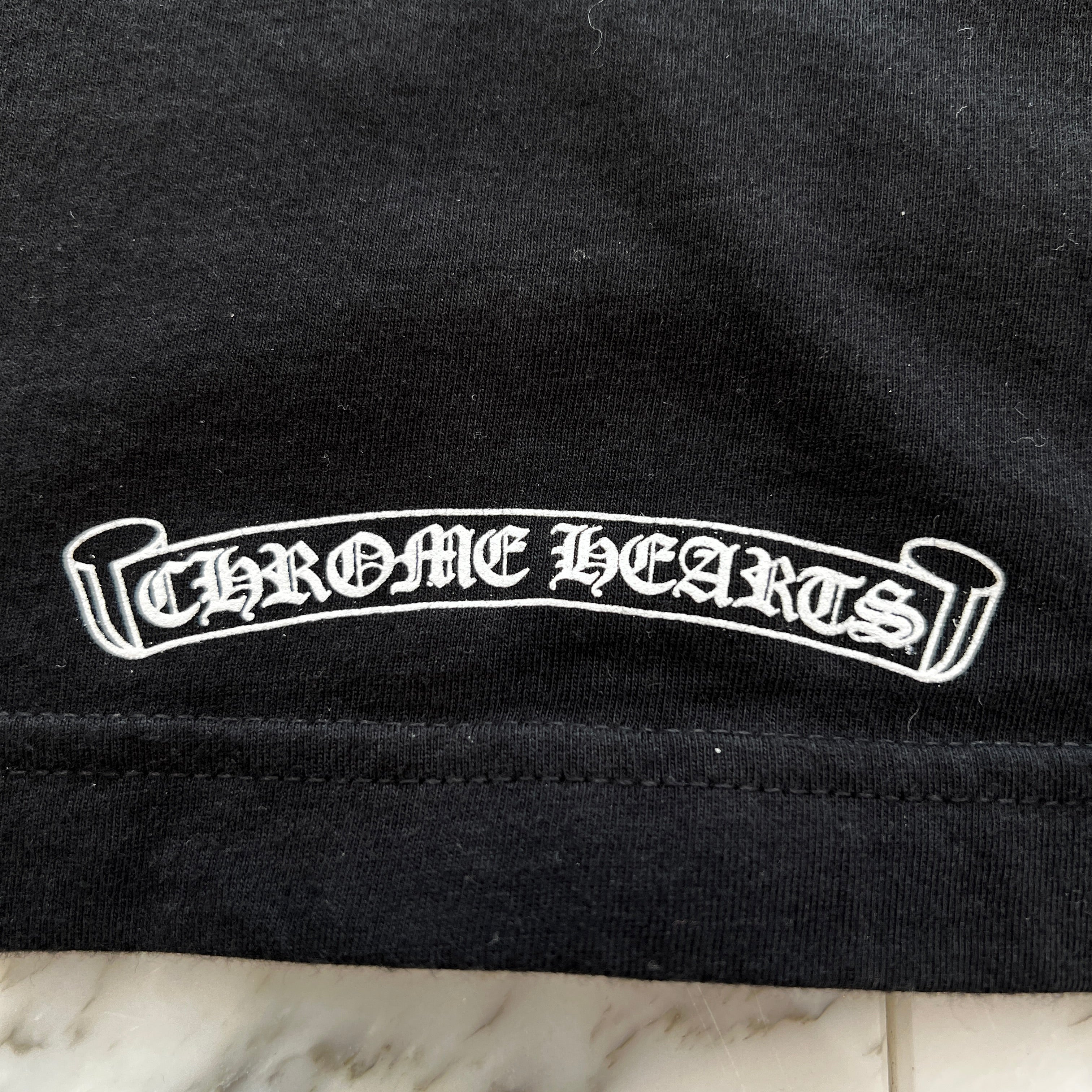 CHROME HEARTS JOE FOTI Back Skull Horseshoe Tee Size XL クロムハーツ ジョーフォティ バックスクロール ホースシュー Tシャツ サイズXL